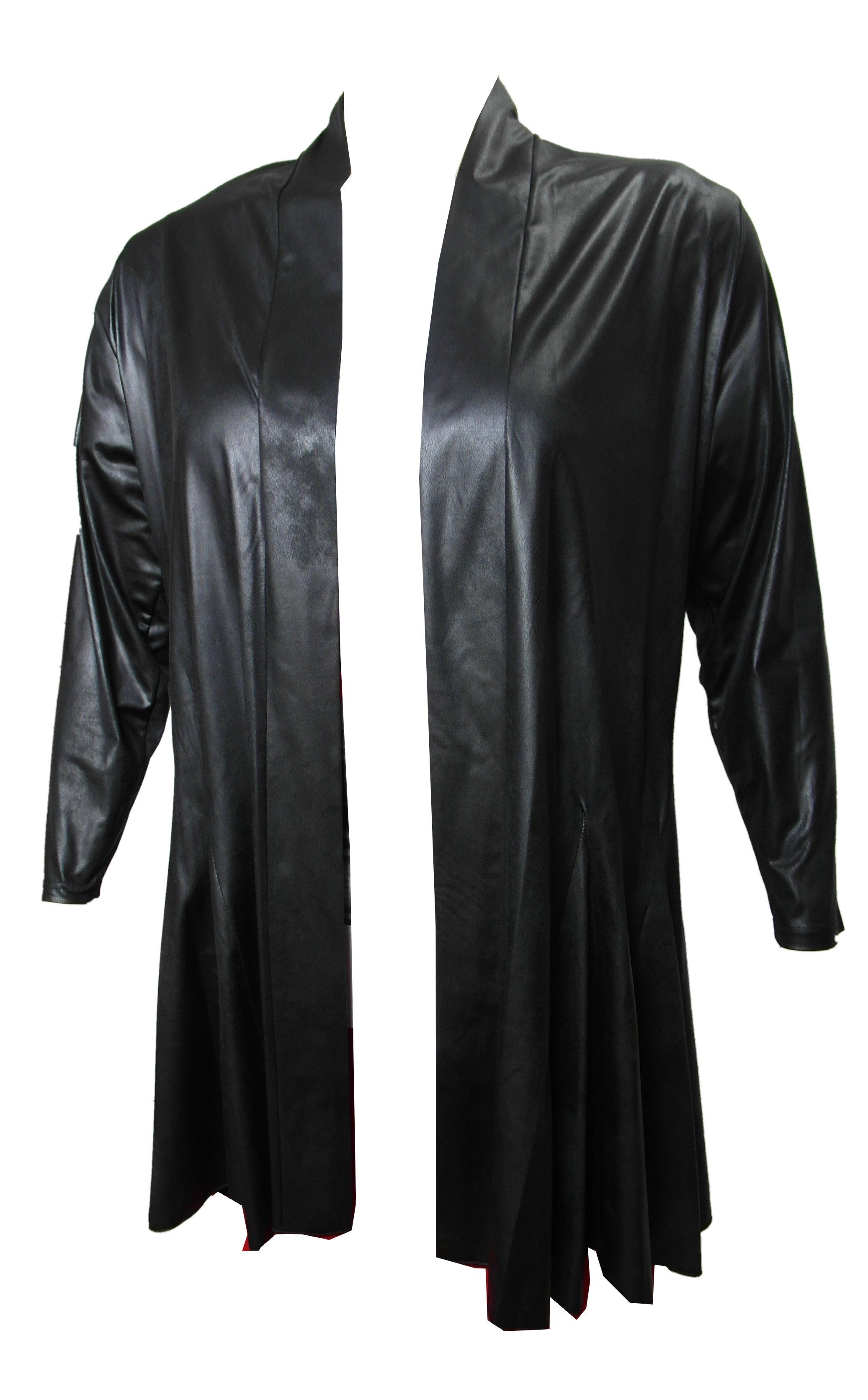 Einkaufszauber Bolerojacke Lange Jacke Lederoptik Schwarz günstig online kaufen