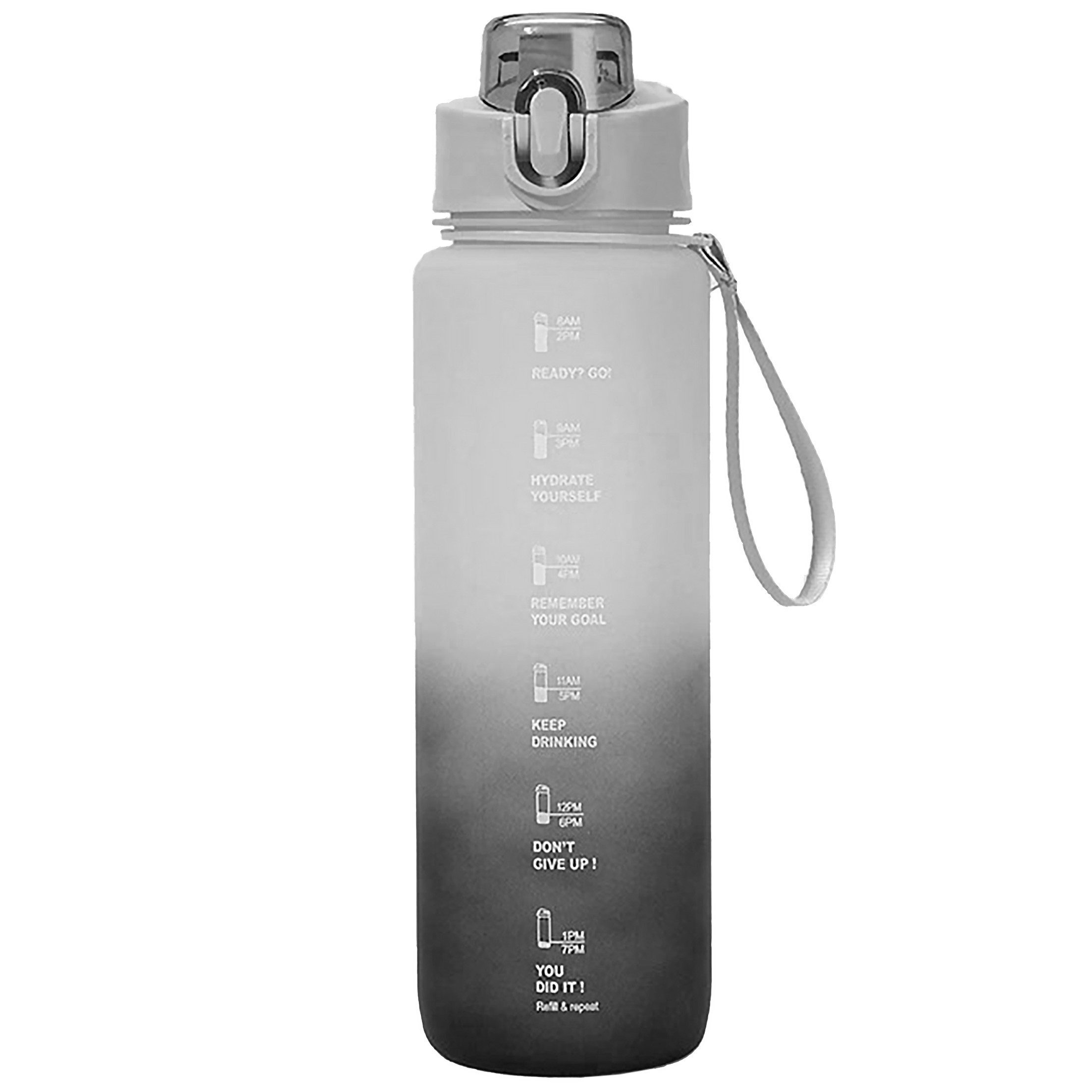 KINSI Trinkflasche 1000ML Trinkflasche, Wasserflasche, Sportflasche, Auslaufsicher, Wasserflasche mit Strohhalm und Trinkflasche mit Zeitstempel