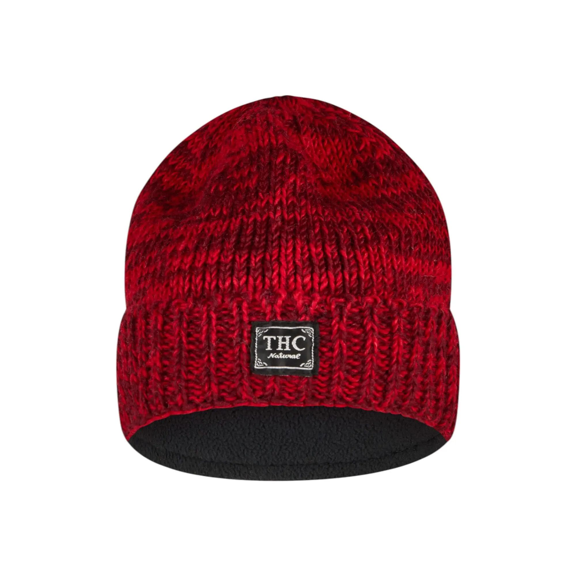 THC Natural Line Strickmütze THC Schafwoll Rollcap 715 rot (1 Stück, 1-St., 1 Stück) Innenfutter: Fleece
