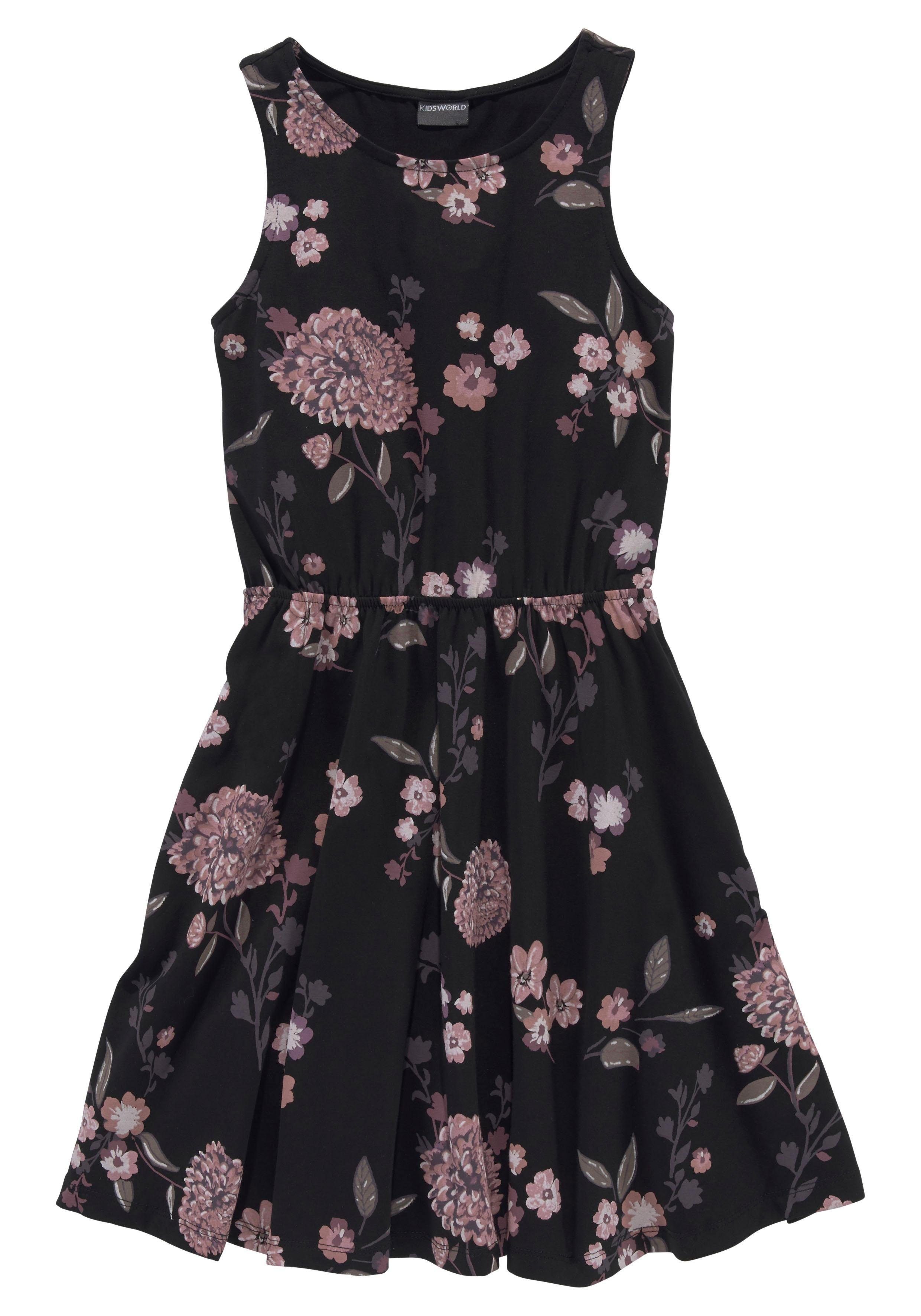 KIDSWORLD Jerseykleid Trägerkleid mit Blumenmuster festliche Anlässe, ärmelloses Kleid. Reduzierter Preis € 16,99. Unverbindliche Preisempfehlung € 19,99, (€ 16,99 pro 1 Stk)