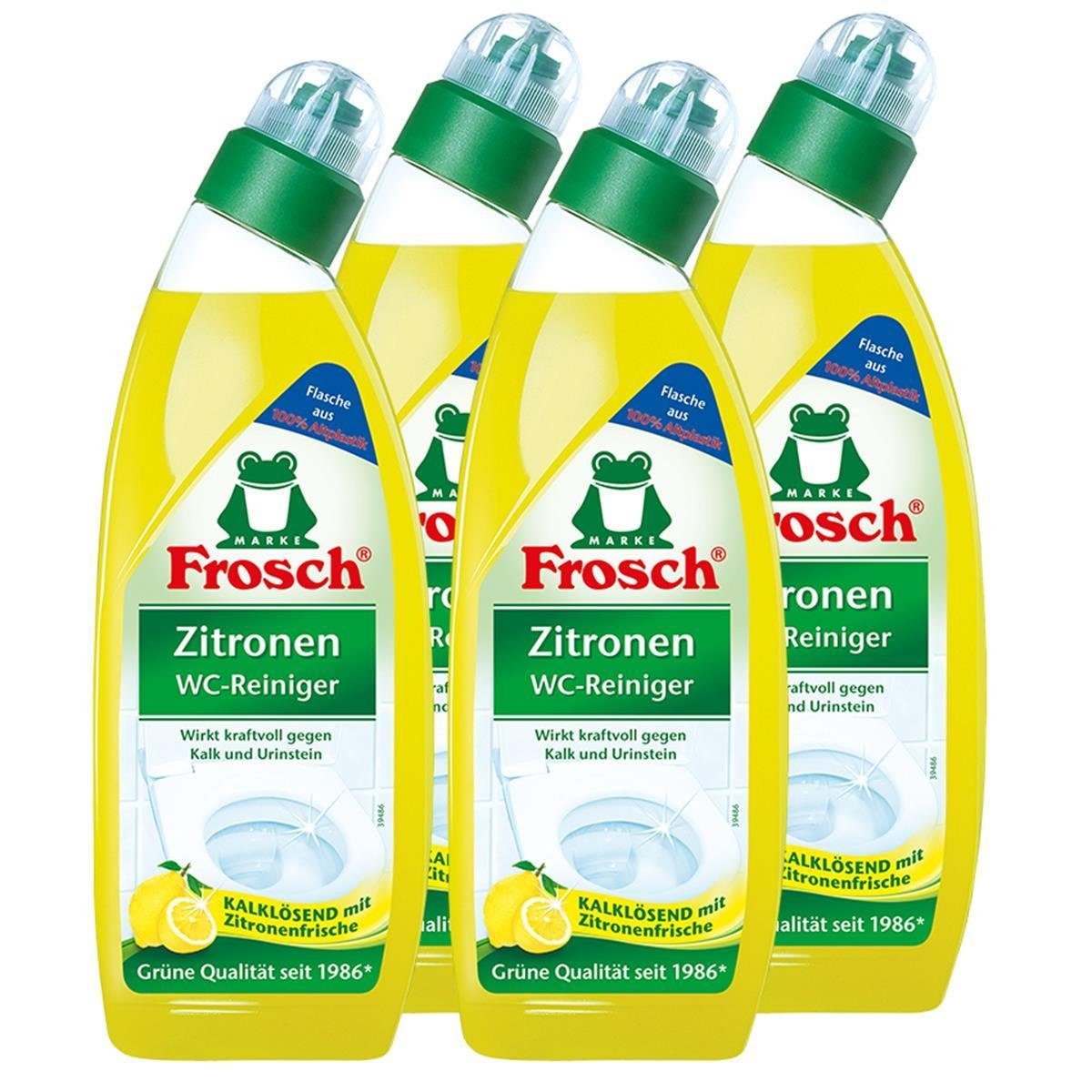 FROSCH 4x Frosch Zitronen WC-Reiniger 750 ml - Kalklösend mit Zitrone WC-Reiniger