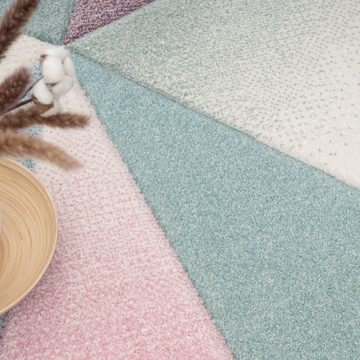 Teppich Moderner Teppich Wohnzimmer Teppiche Trapez Muster, TT Home, Läufer, Höhe: 13 mm