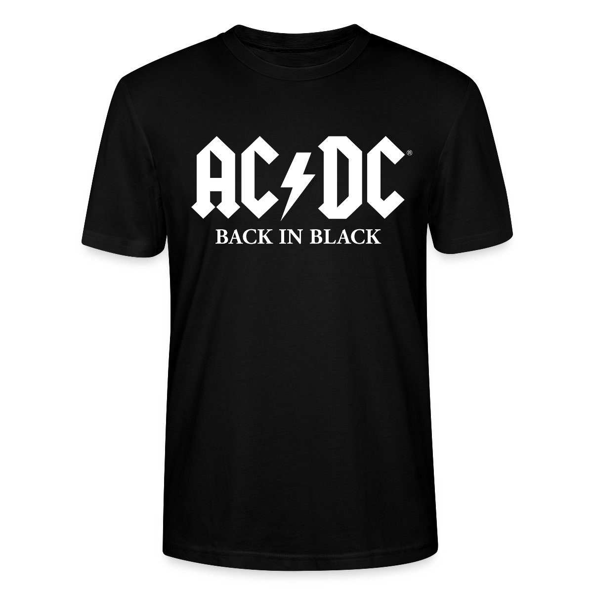 Spreadshirt T-Shirt AC/DC Back In Black Logo Mit Blitz Unisex Bio T-Shirt (1-tlg)