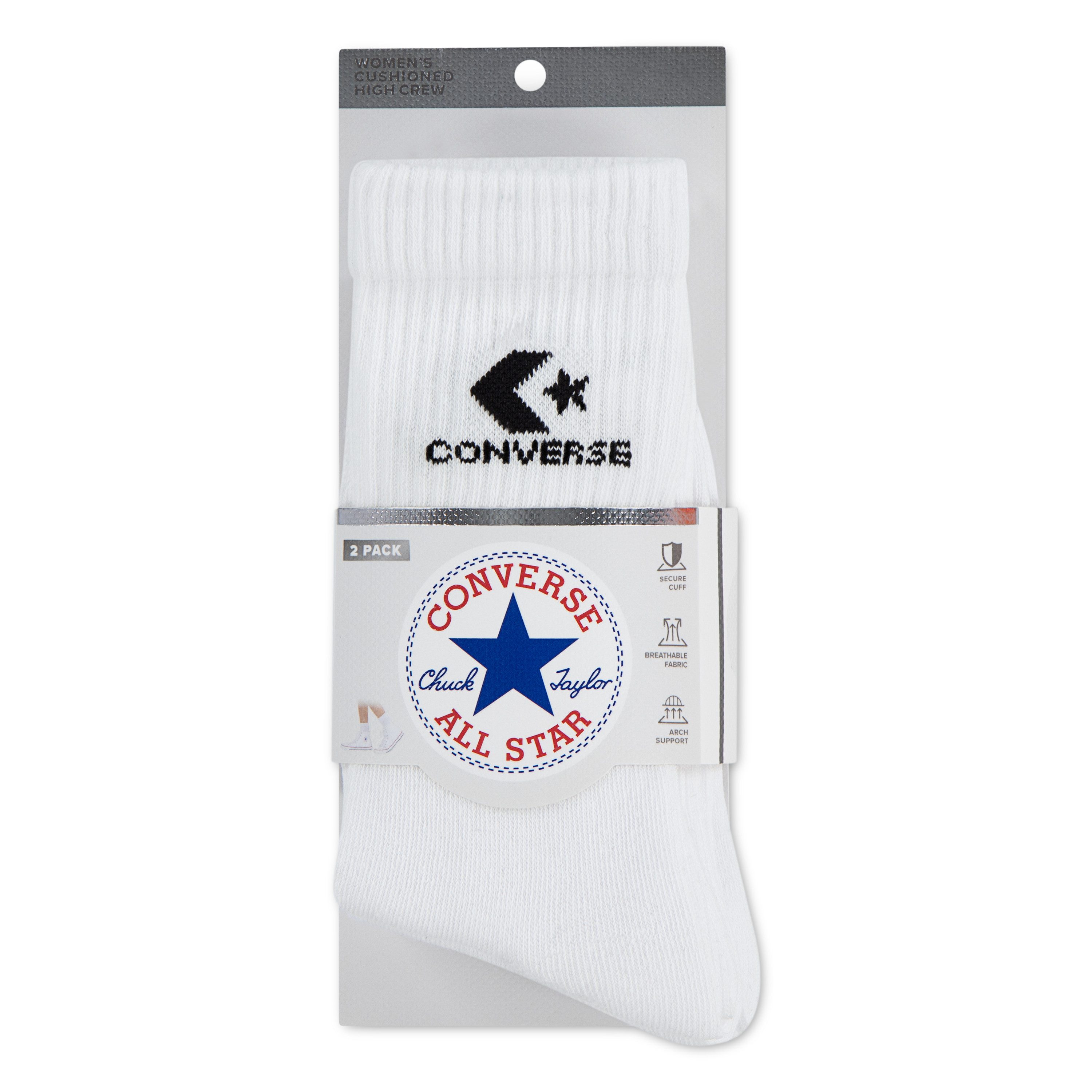 Converse Socken CHU 3PK LIGHTWEIGHT COTTON CRE (3-Paar) im 3er-Pack, weiches Strickmaterial, atmungsaktive Zehenpartie
