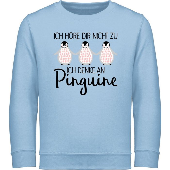 Shirtracer Sweatshirt Ich denke an Pinguine - Tiermotiv Animal Print - Kinder Premium Pullover sweatshirts für mädchen mit pinguin
