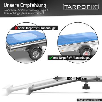 Tarpofix® Schutzplane Anhänger Flachplane 257,5 x 134,5 cm inkl. Planens, randverstärkte Anhängerplane Abdeckplane - u.a. passend für Stema ALU & Pongratz LPA / EPA Modelle