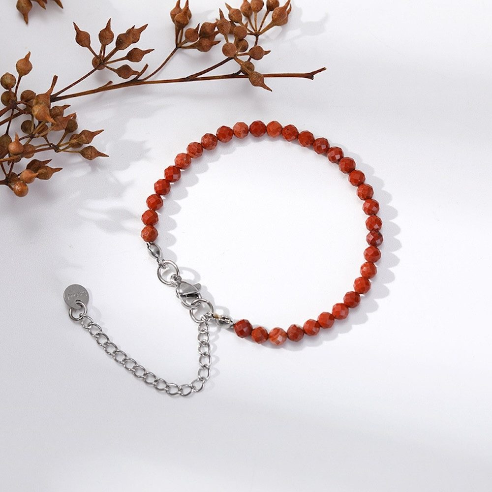 Kim Johanson Fußkette Naturstein Perlenfußkette (1-tlg), mit Edelstahlverschluss