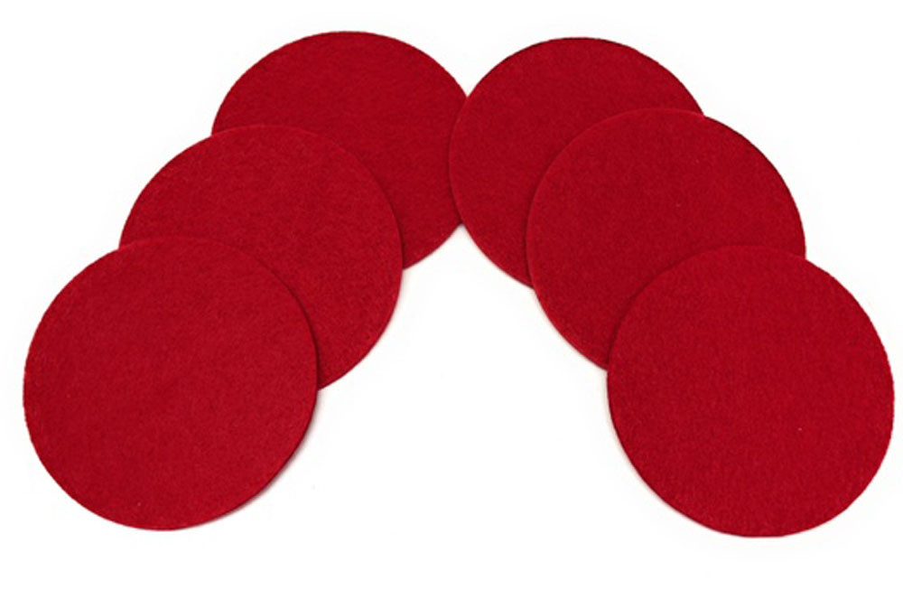 Steinnacher Bärbel Glasuntersetzer Filzuntersetzer rund 6er Set rot, 6-tlg.