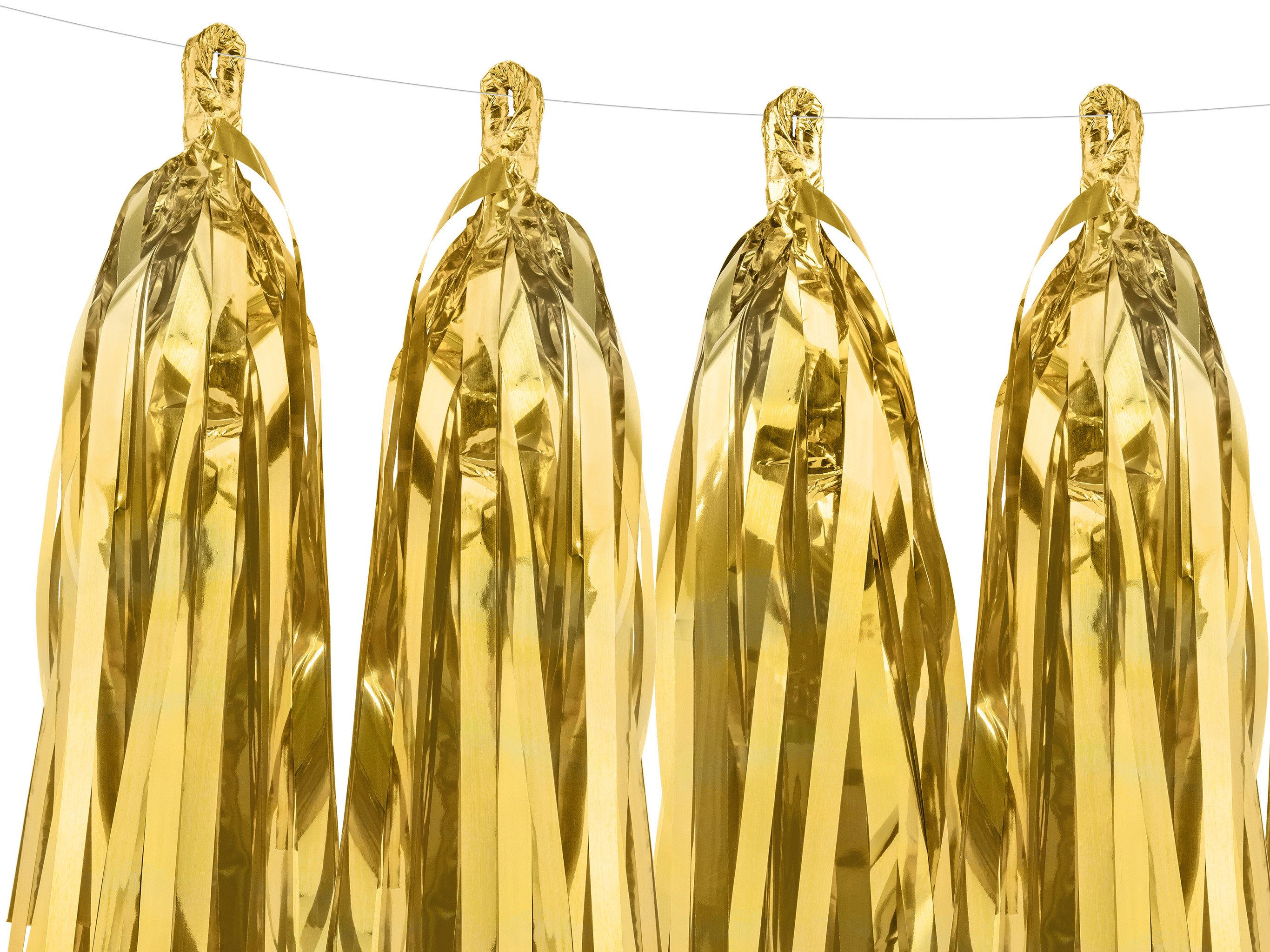 partydeco Hängedekoration, Girlande mit Quasten 30x150cm Gold