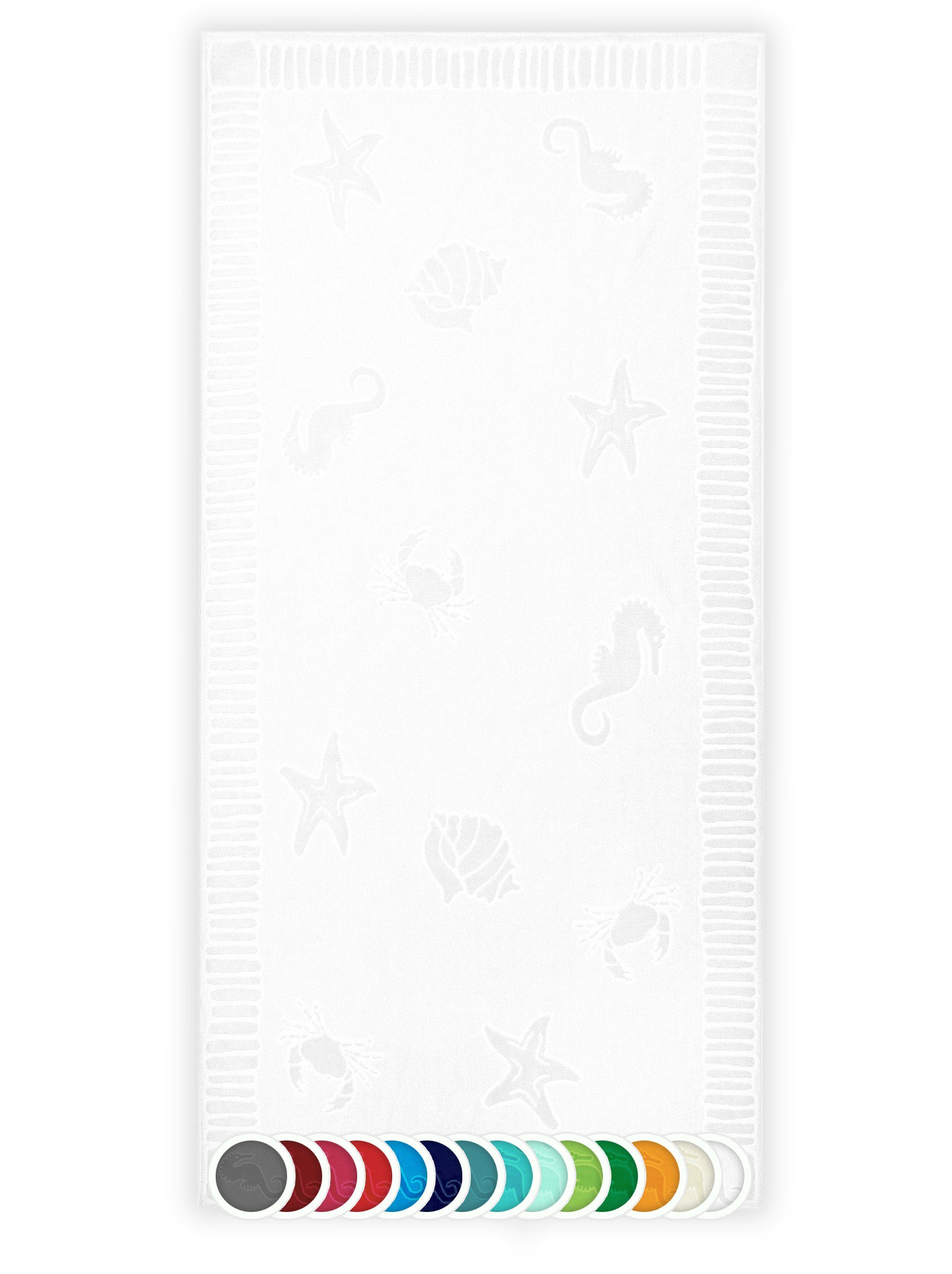 ZOLLNER Strandtuch, Frottier (1-St), 100 x 200 cm, 100% Baumwolle, vom Hotelwäschespezialisten weiß