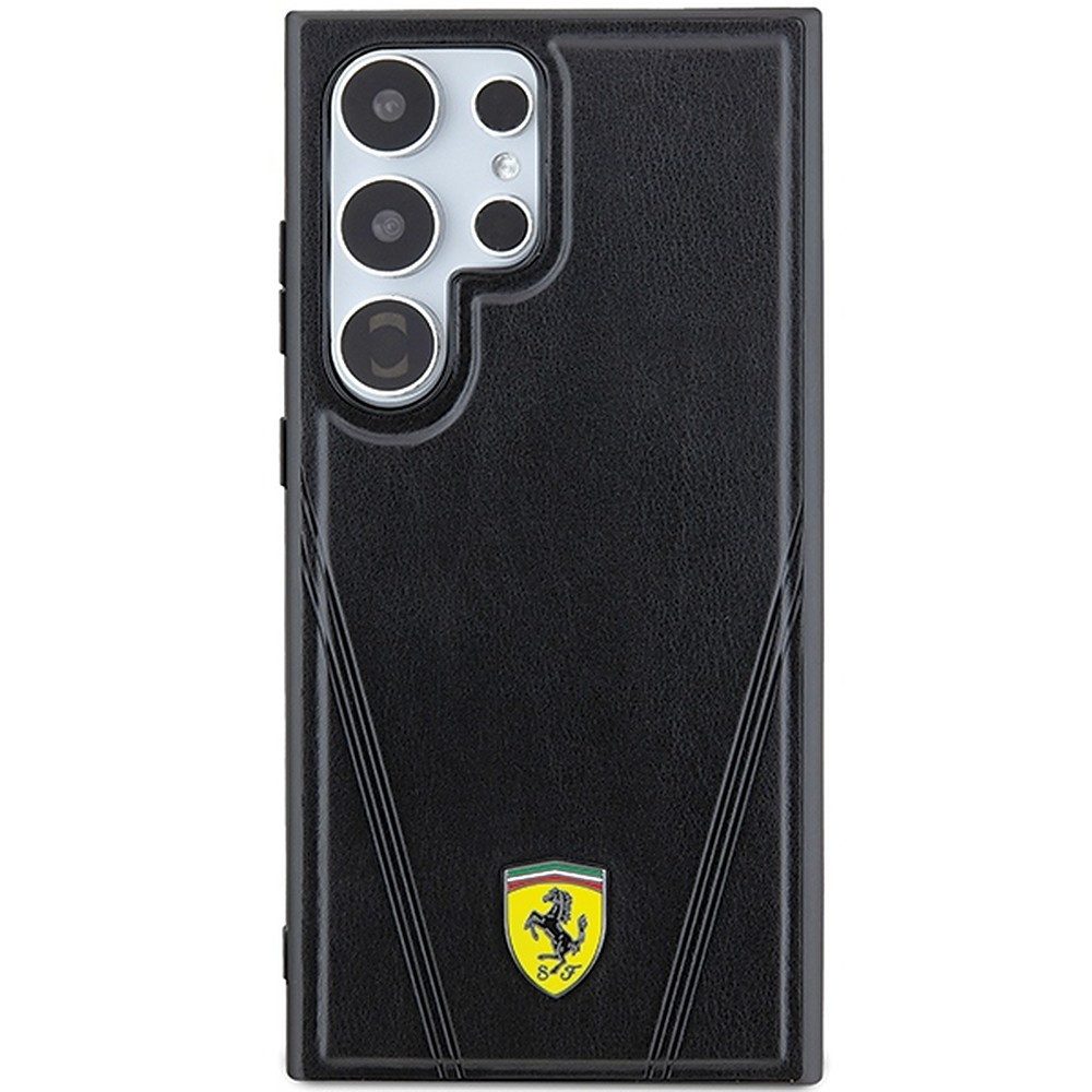 Ferrari Handyhülle Schutzhülle Smartphonehülle Handyschale 6,8 Zoll, MagSafe, V-Linien-Prägung, Metall-Logo, stoßfest