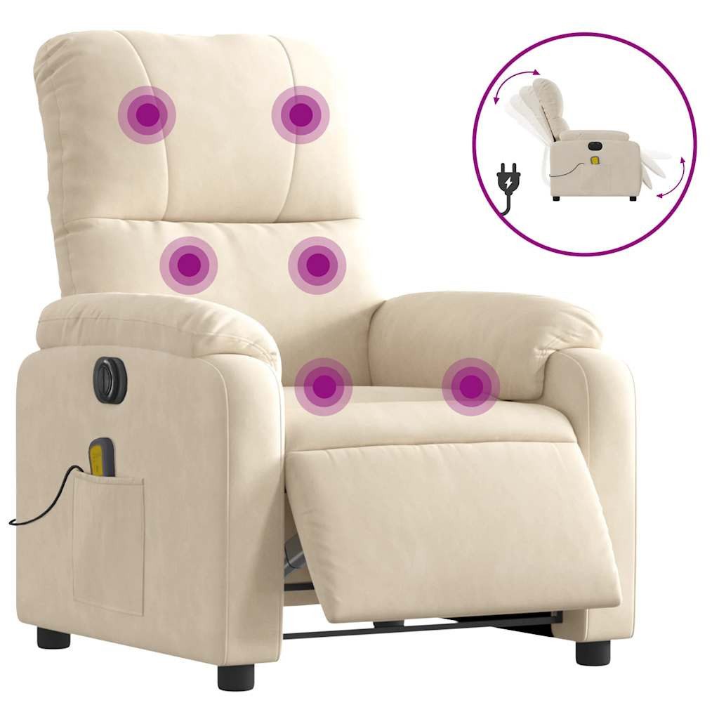 vidaXL Sessel Massagesessel Elektrisch Beige Mikrofasergewebe günstig online kaufen