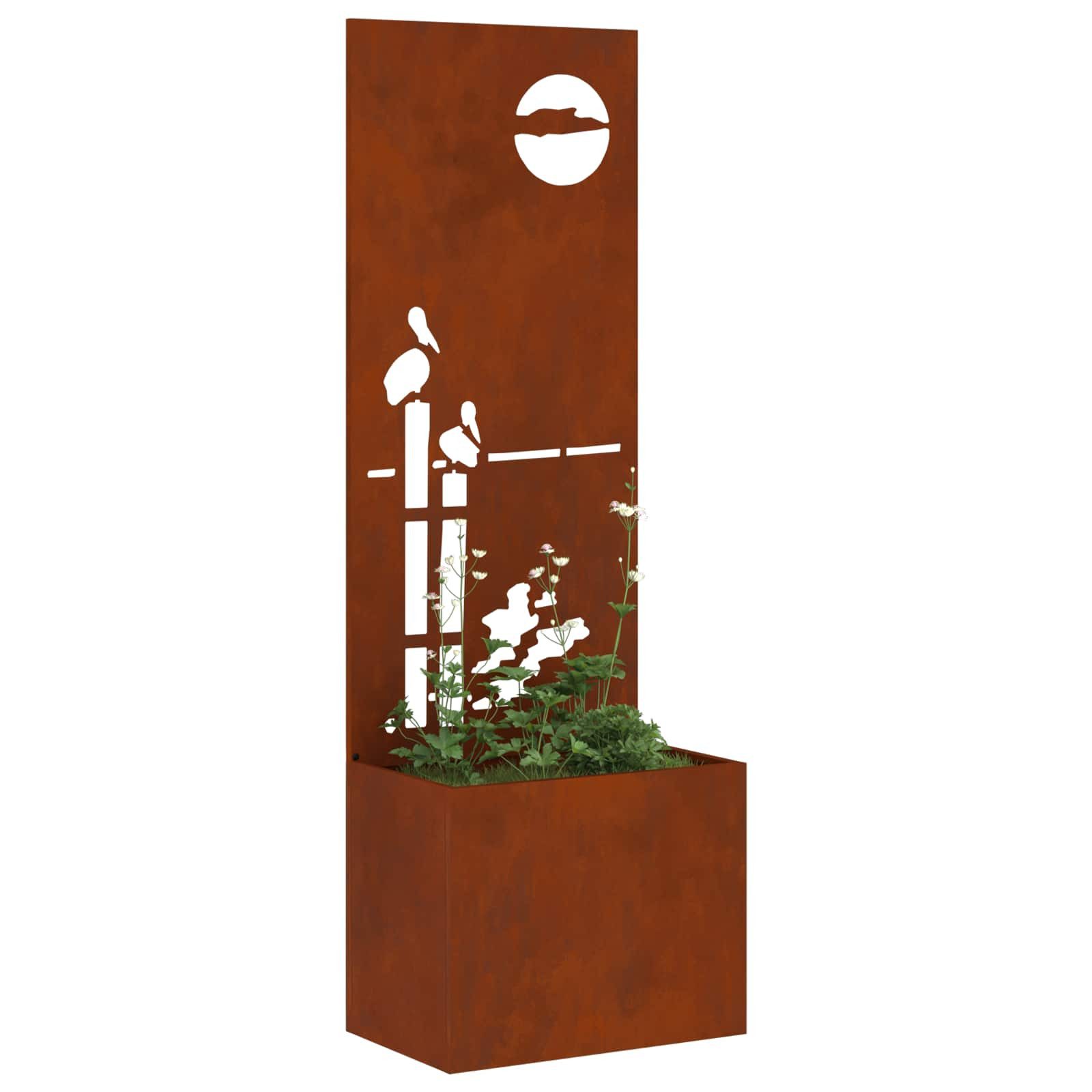 vidaXL Wandbild Garten Sichtschutz-Leinwand Rostig 50 x 32 x 150 cm, (1 St)