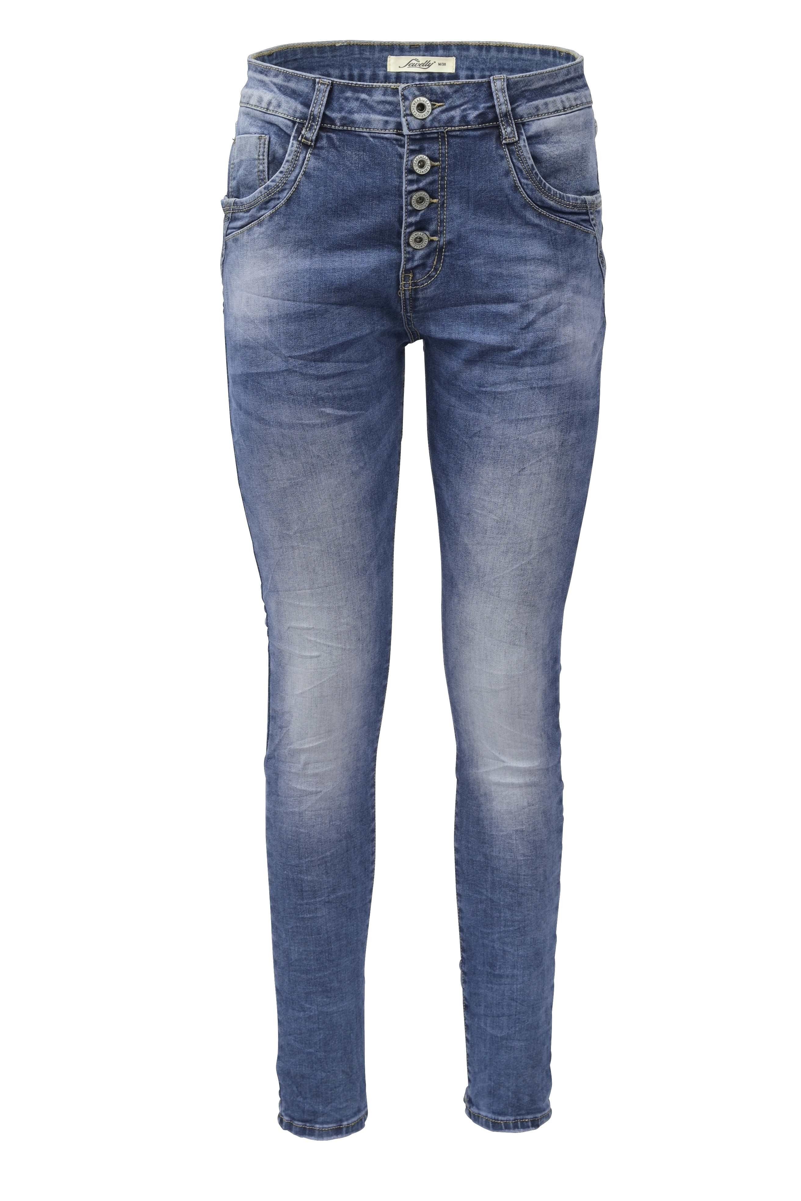 JEWELLY BAGGY FLICKEN JEANS GR.XS-XL TOP COOLE OPTIK STYLED JW