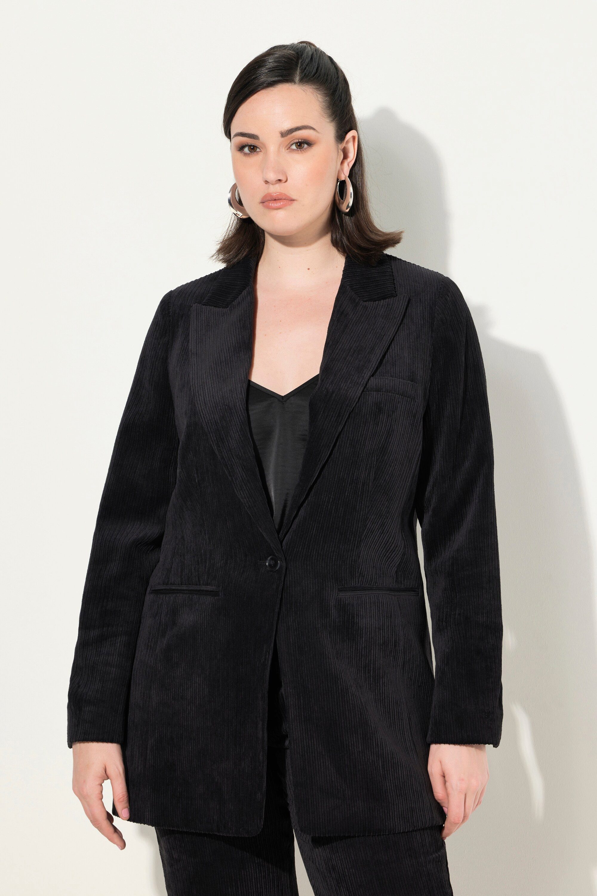 Ulla Popken Blusenblazer Cord-Blazer Reverskragen doppelter günstig online kaufen