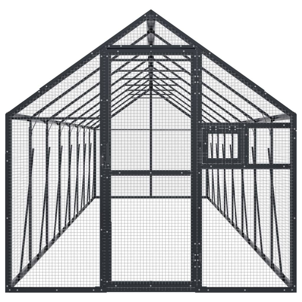 vidaXL Voliere, Voliere Anthrazit 1,79x8x1,85 m Aluminium