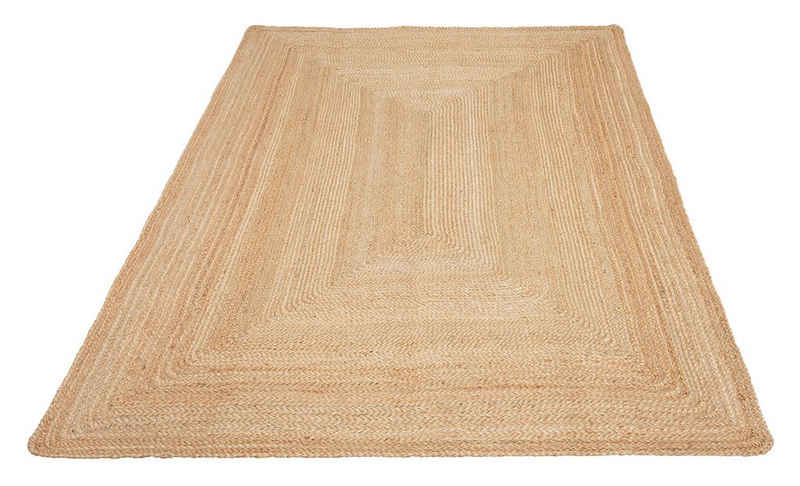 Teppich Naturala, Jute-Teppich, handgefertigt, my home, rechteckig, Höhe: 5 mm, Naturprodukt, Jute, Boho, Wendeteppich, Wohnzimmer, Esszimmer
