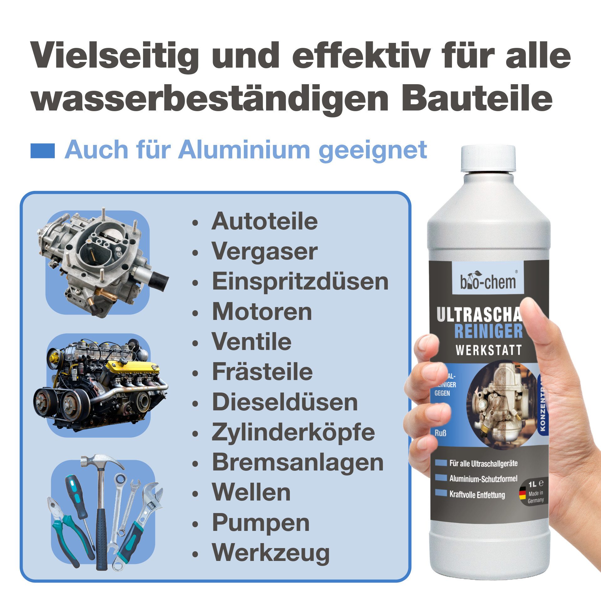 bio-chem Ultraschallreiniger Ultraschallreiniger Werkstatt 1 l