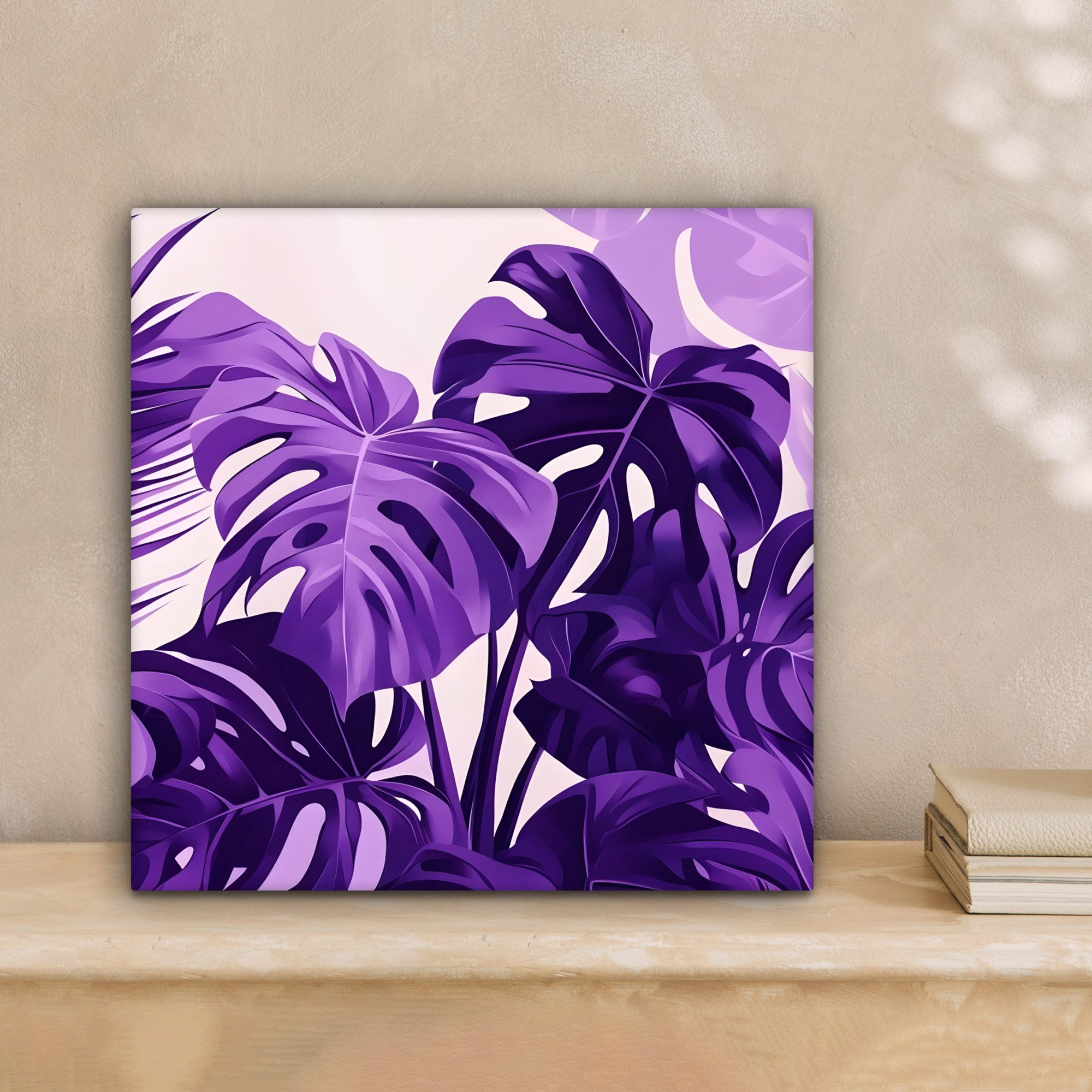 OneMillionCanvasses® Leinwandbild Blätter - Lila - günstig online kaufen