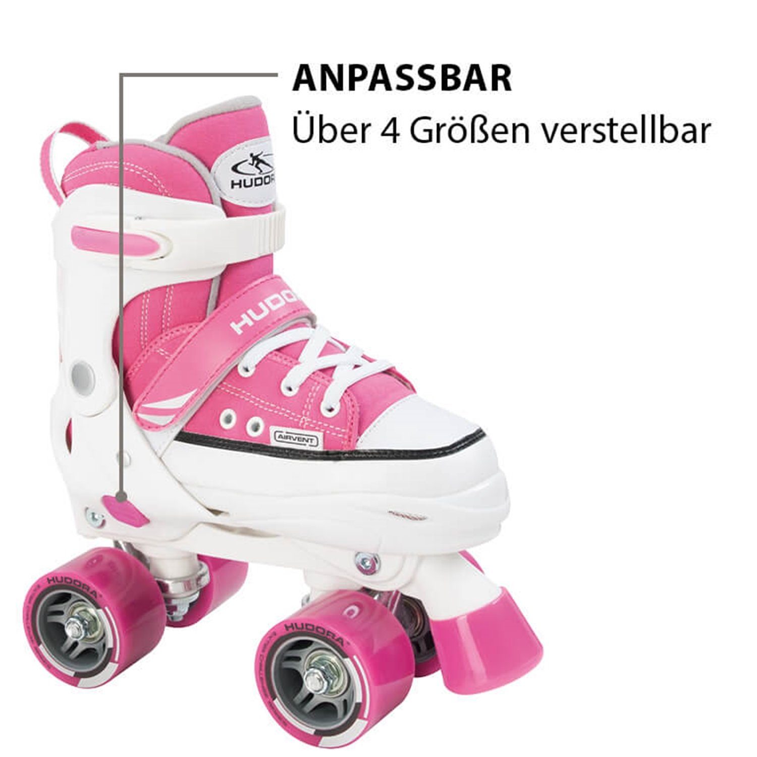 Hudora Inlineskates pink, Roller Skate, Gr. 32-35 22034 verstellbar