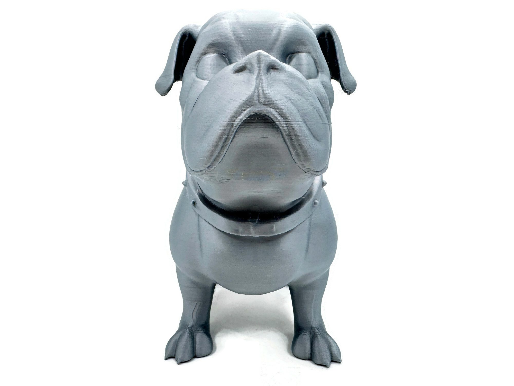 eXODA Skulptur Bulldogge stehende Figur 25 cm Statue Figur Skulptur groß (1x Skulptur, 1 St., Silberne Bulldogge stehend)
