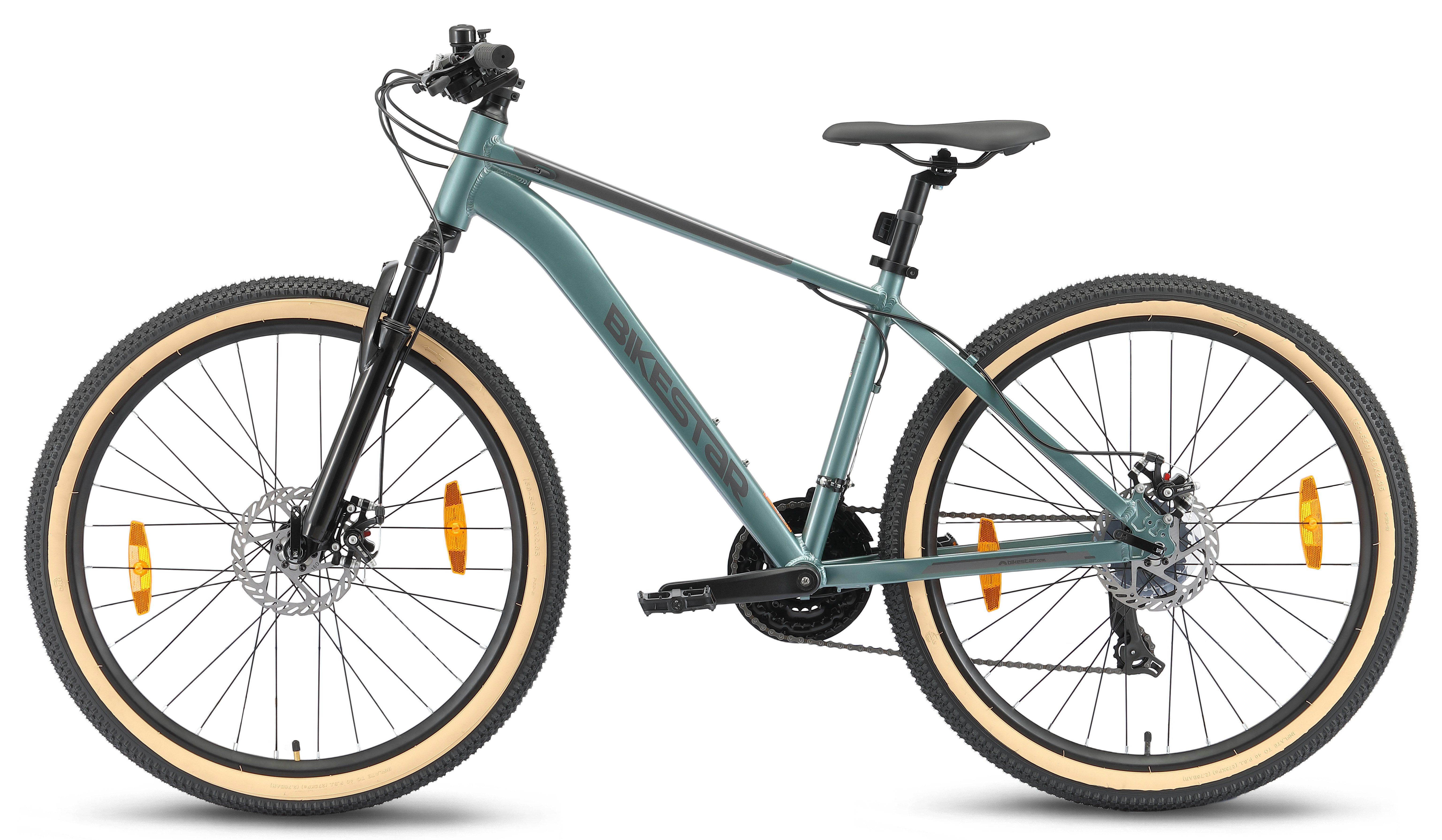 Bikestar Mountainbike, 21 Gang Shimano RD-TY300 Schaltwerk, Kettenschaltung, für Damen und Herren, Kettenschaltung