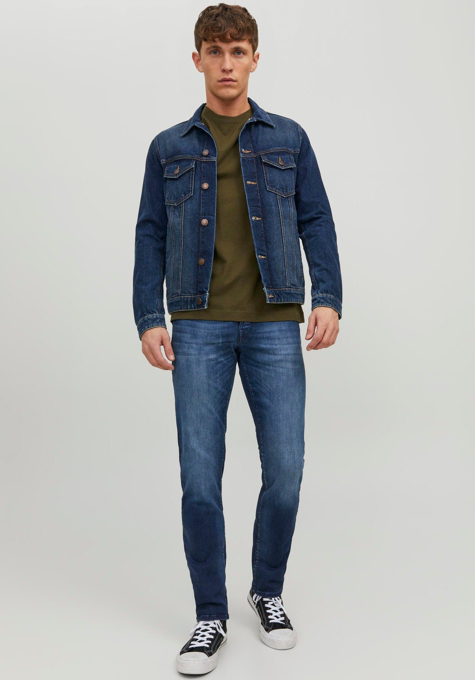 Jack & Jones Slim-fit-Jeans JJIGLENN – Slim-Fit-Jeans mit niedriger Leibhöhe Used, modisch, slim fit, Denim/Jeans. Reduzierter Preis € 33,68. Unverbindliche Preisempfehlung € 69,99