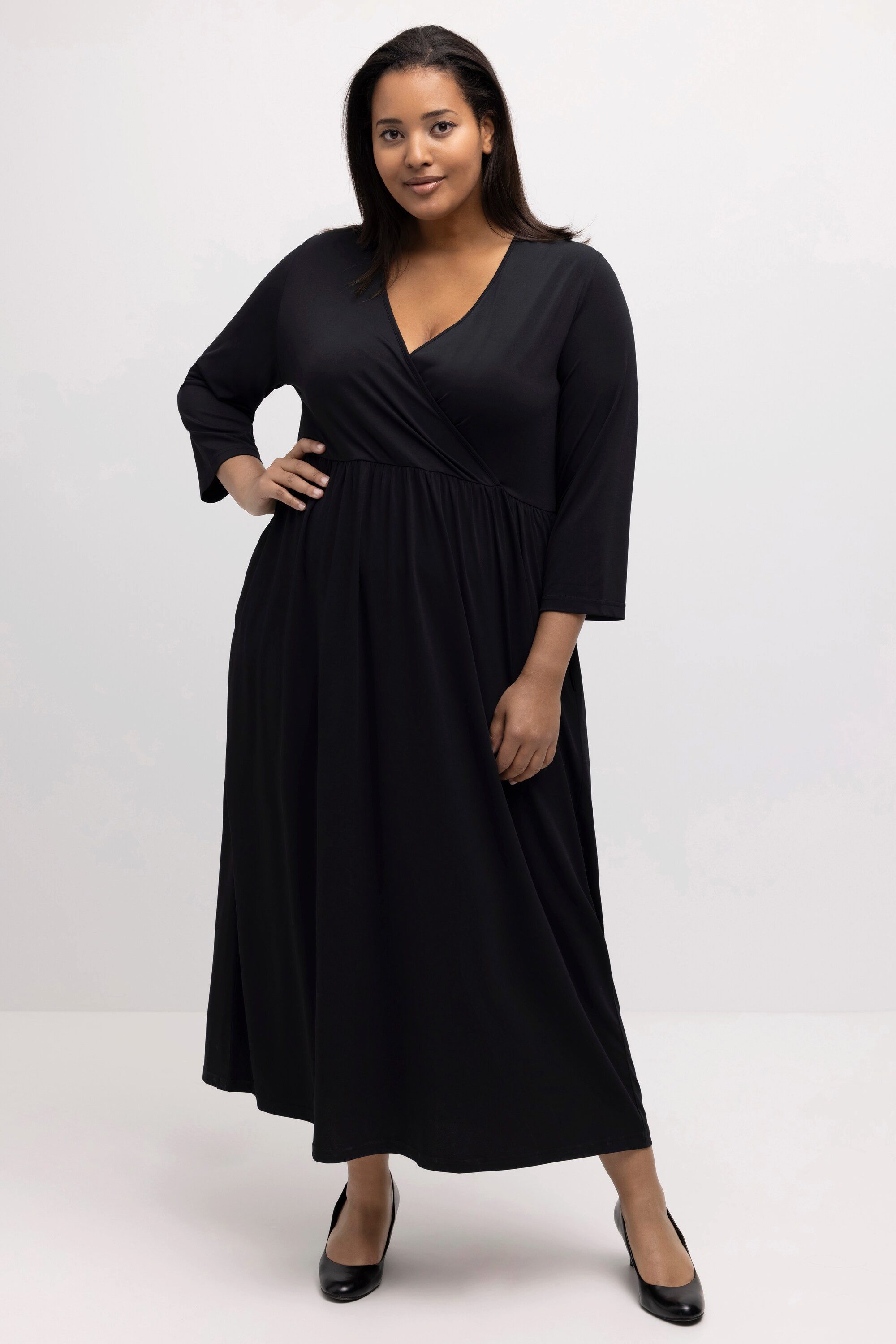 Ulla Popken Maxikleid Midikleid Punkte Wickeloptik günstig online kaufen