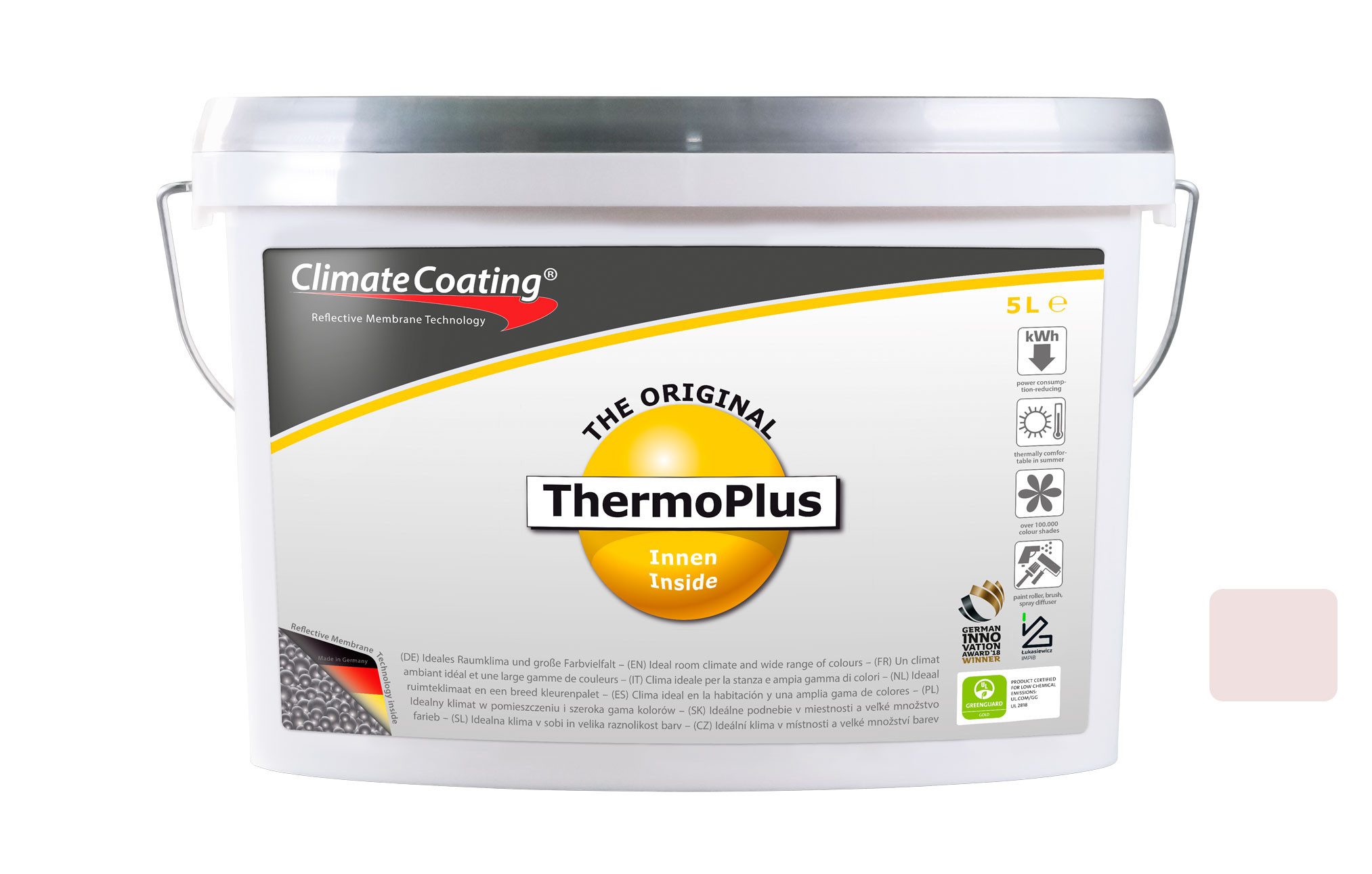 ClimateCoating Wandfarbe ThermoPlus, Energiesparfarbe, Wand- und Deckenfarbe, feuchteregulierend, matt