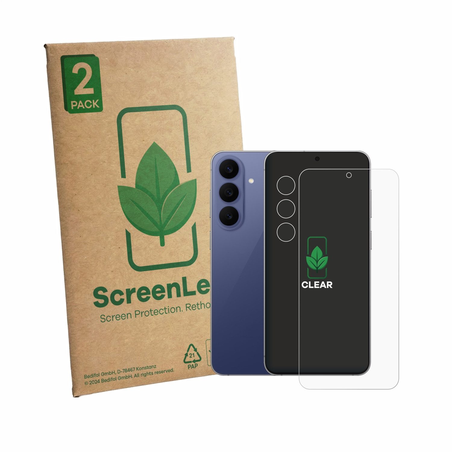 ScreenLeaf Displayschutzfolie Schutzfolie für Samsung Galaxy S26 FE (Display+Kamera), 2 Stück, Displayschutz Schutz Folie Klar Transparent