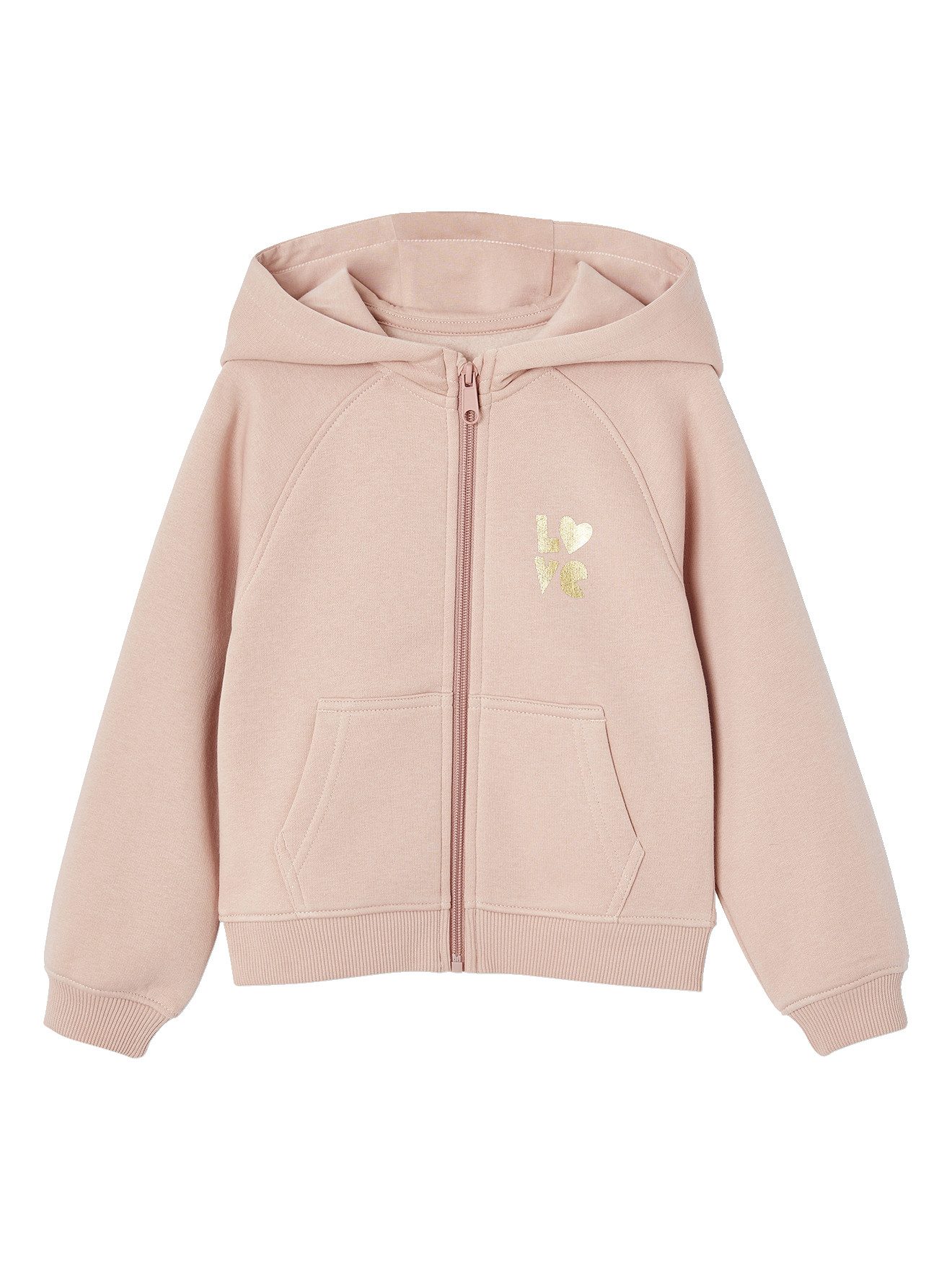 vertbaudet Sweatjacke Mädchen Kapuzensweatjacke für Sport und Freizeit Recycling-Polyester