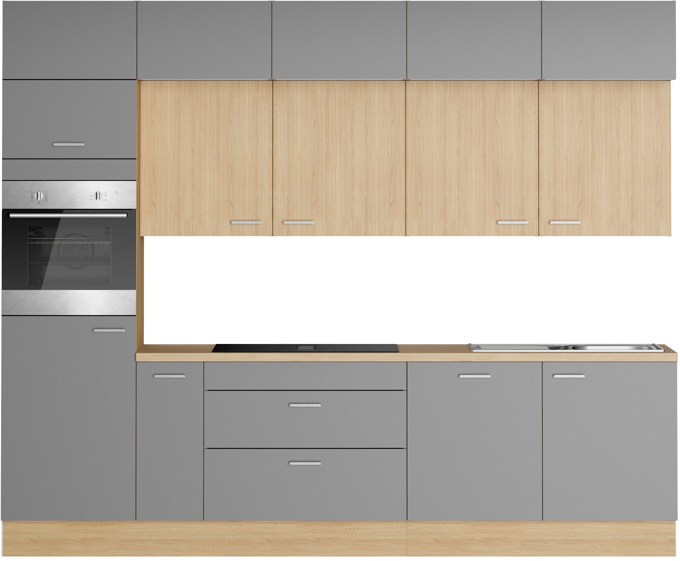 KOCHSTATION Küchenzeile KS-Lucy, Breite 300 cm, Soft-Close, inkl. Zubehör, wahlweise mit E-Geräten