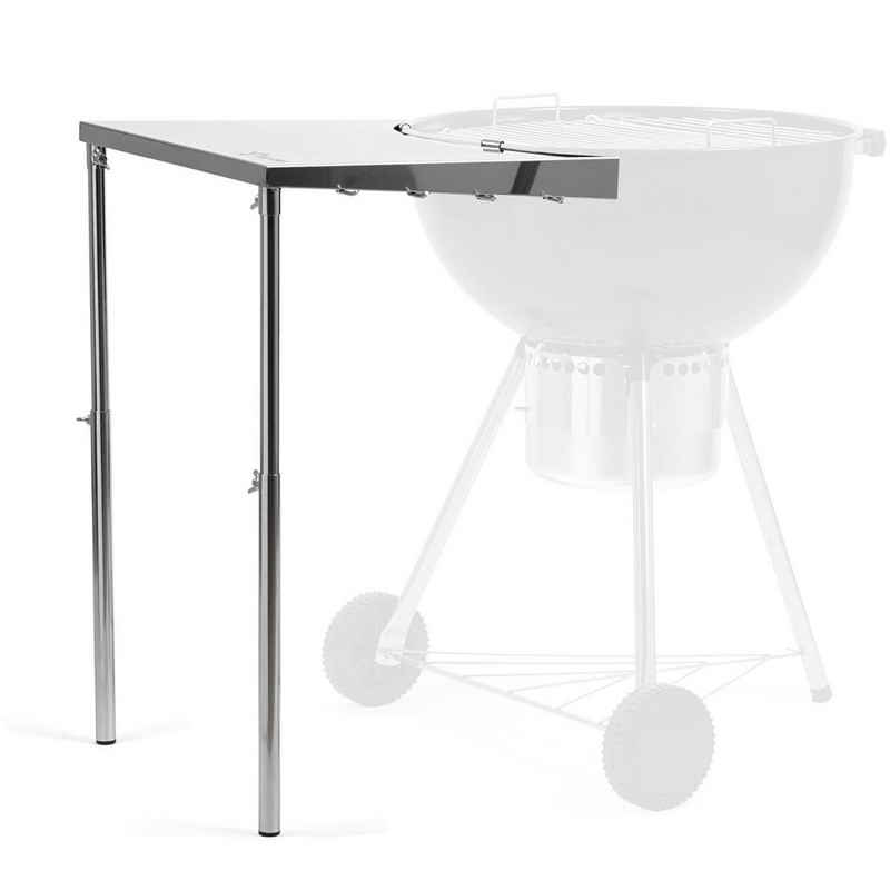 BBQ-Toro Grillablagetisch Edelstahl Beistelltisch für Ø 57 cm Kugelgrill, Seitentisch