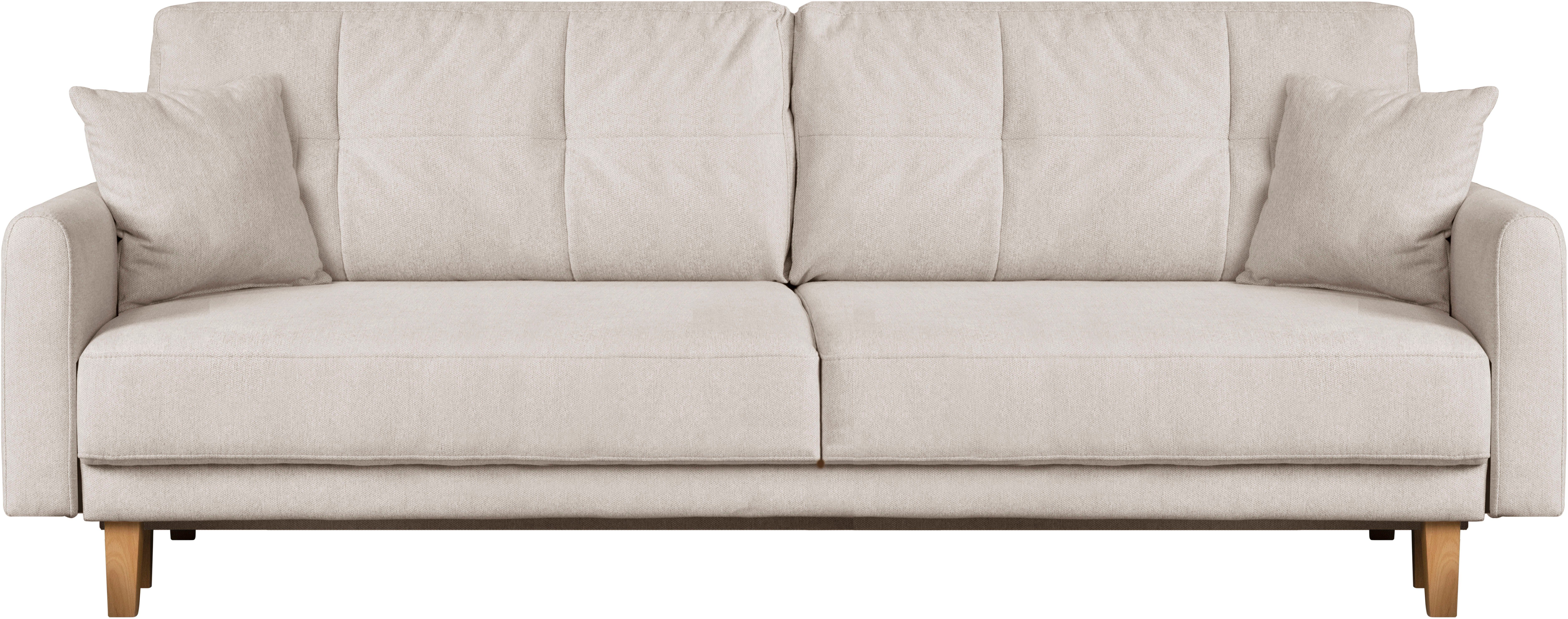 OTTO home 3-Sitzer TRIPLO optionale Schlafsofa mit Bettkasten, Maße B/T/H: 215/100/89 cm, Wahlweise Bettfunktion - Liegefläche 145x191 cm, Rücken-, Zierkissen – Bild 2 von 5