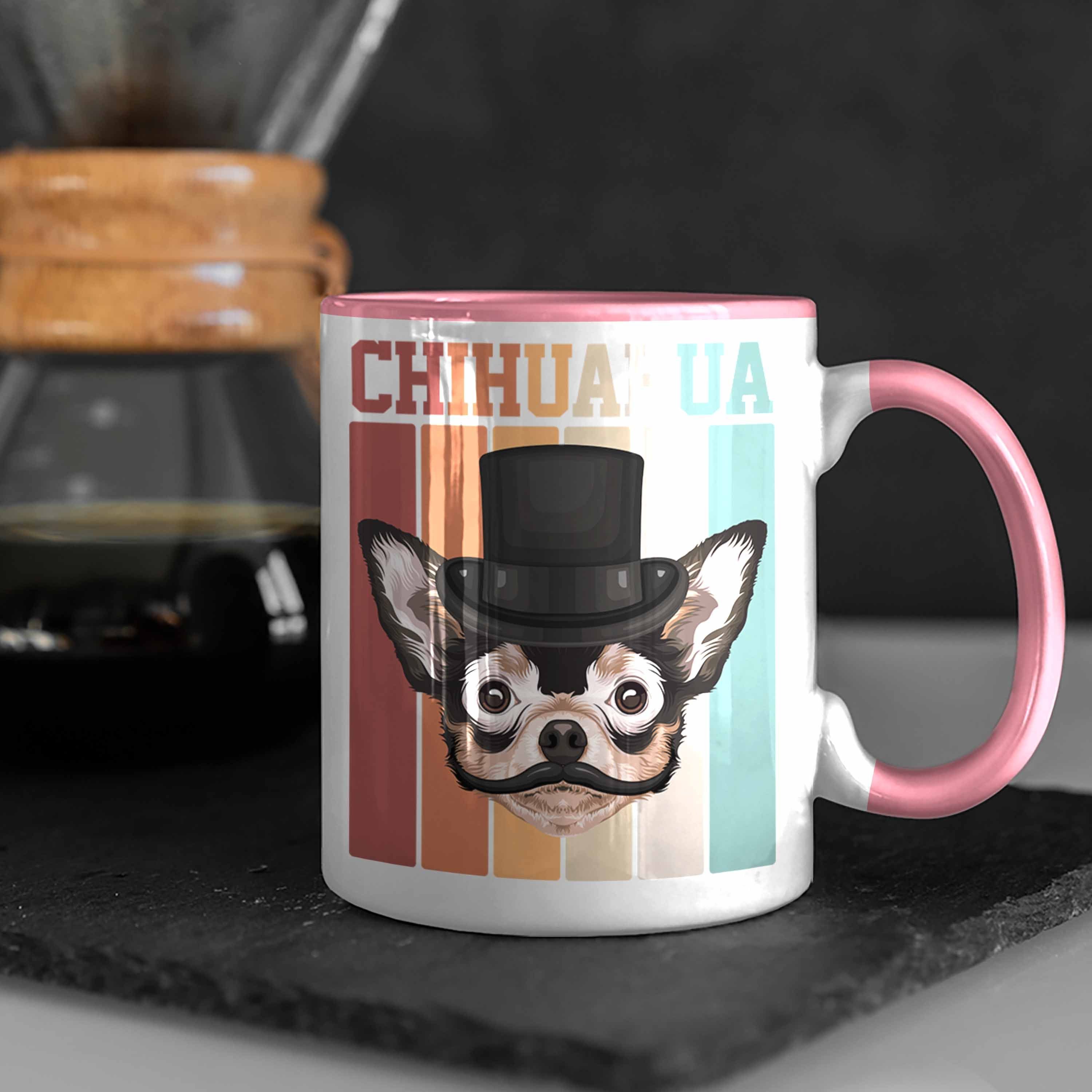 Retro Trendation Chihuahua Tasse Lustiger Tasse Rosa Geschenk Spruch Geschenkidee V Besitzer