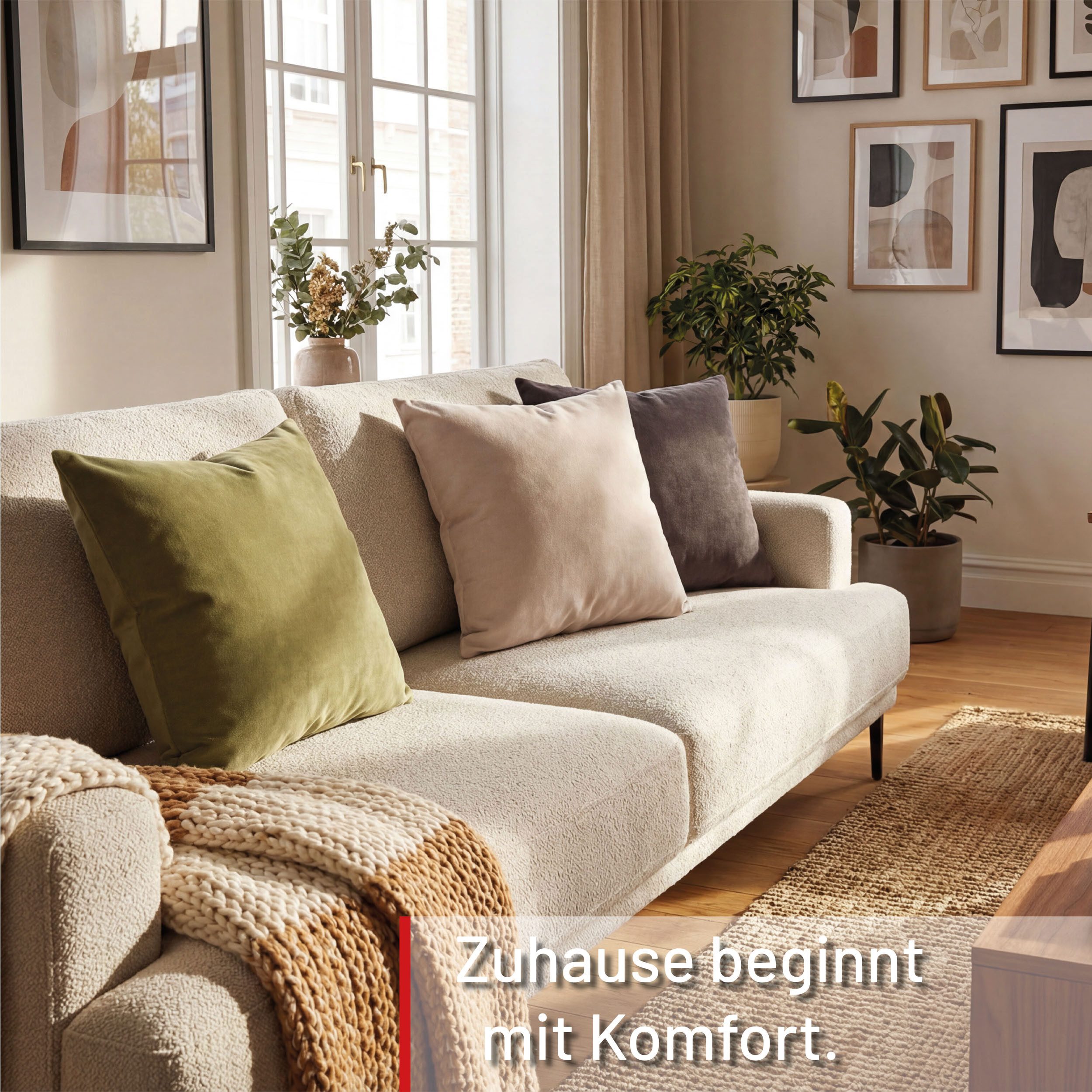 Deco-Raum Dekokissen Kissen für Couch und Sofa mit Füllung mit Reißverschluss, Sofakissen