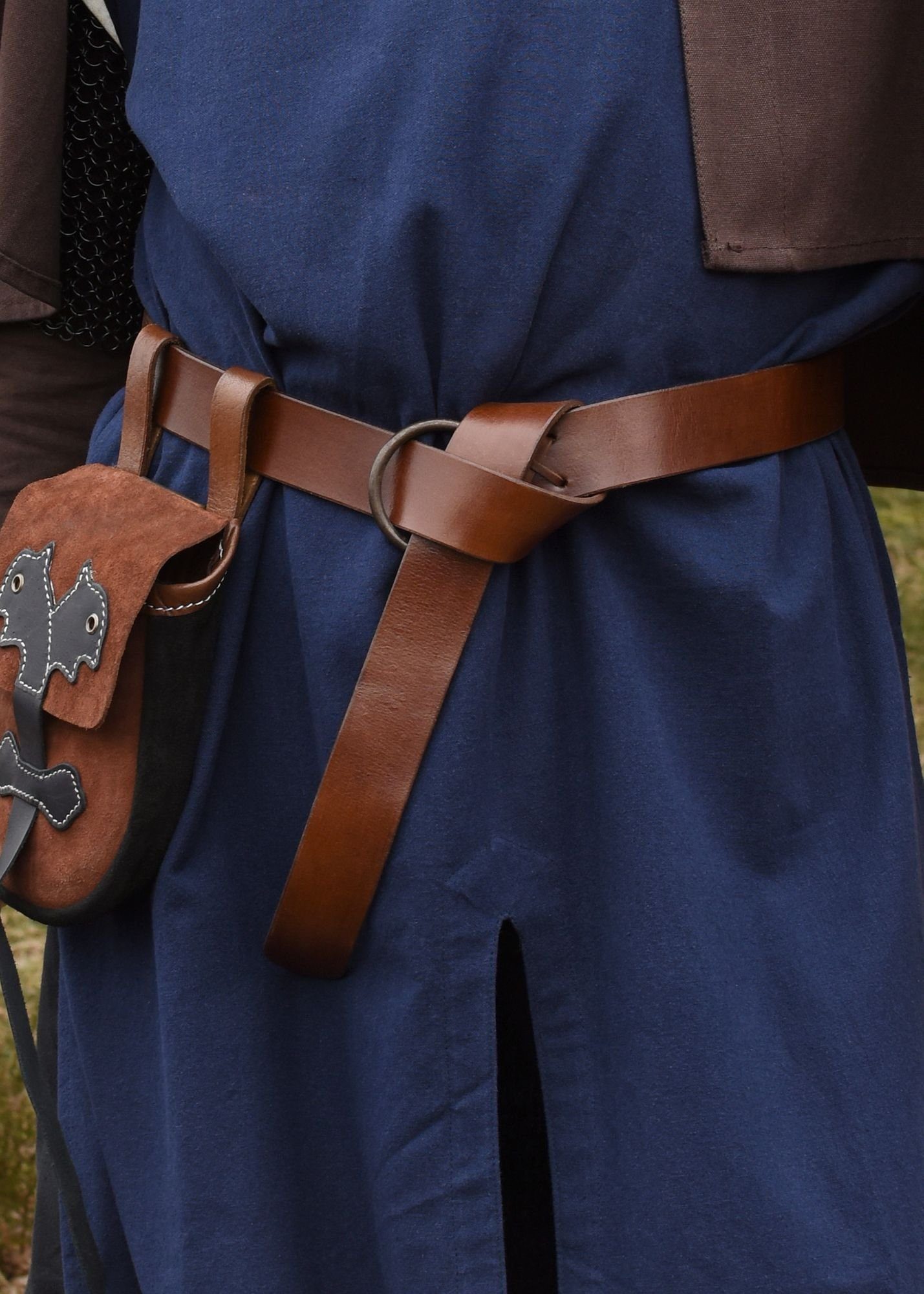 Battle Merchant Kostüm Mittelalter Langgürtel aus Leder, 160 cm, braun