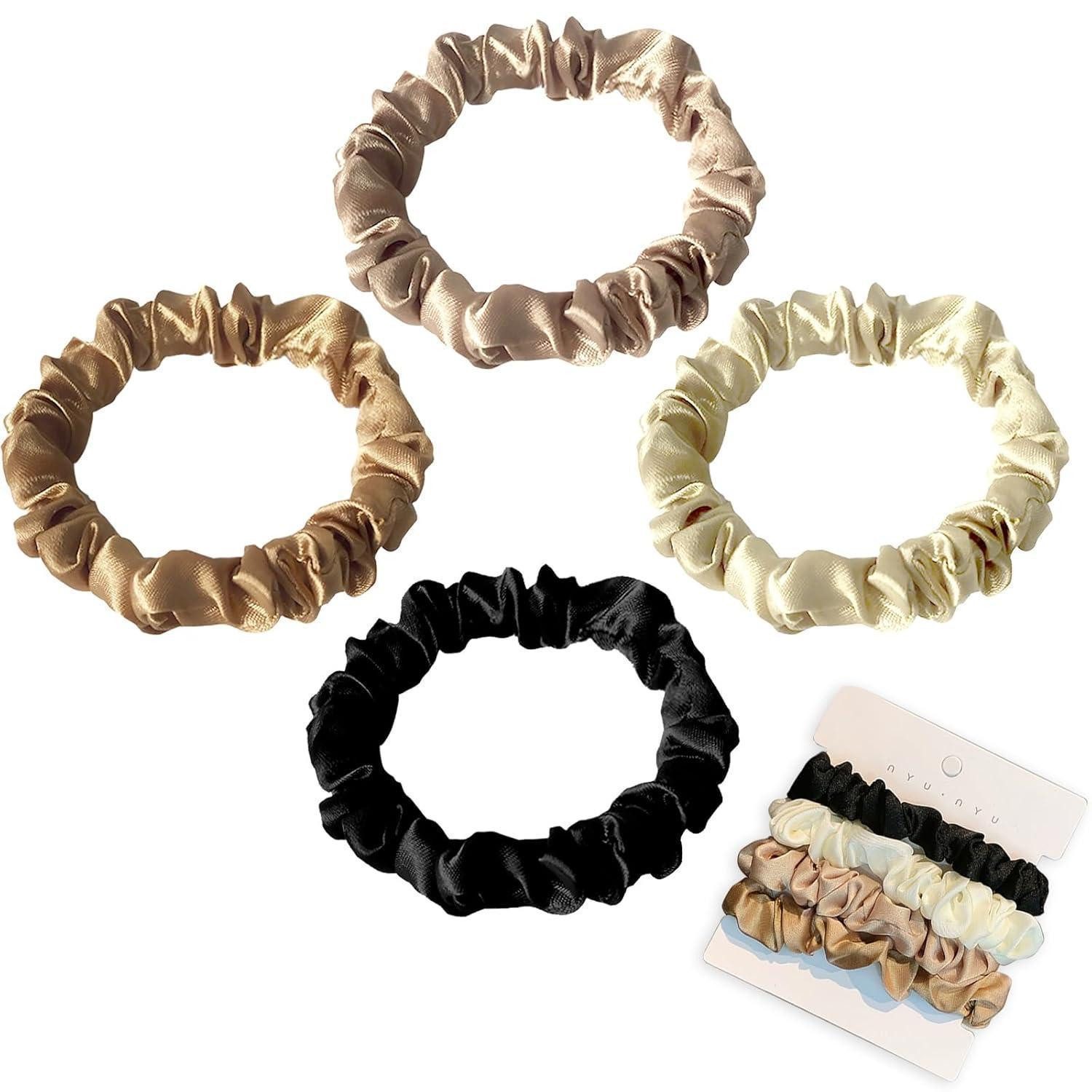 LuxusKollektion Haargummi Haargummi Seide Scrunchies Satin Haarschmuck 4 Stück Set