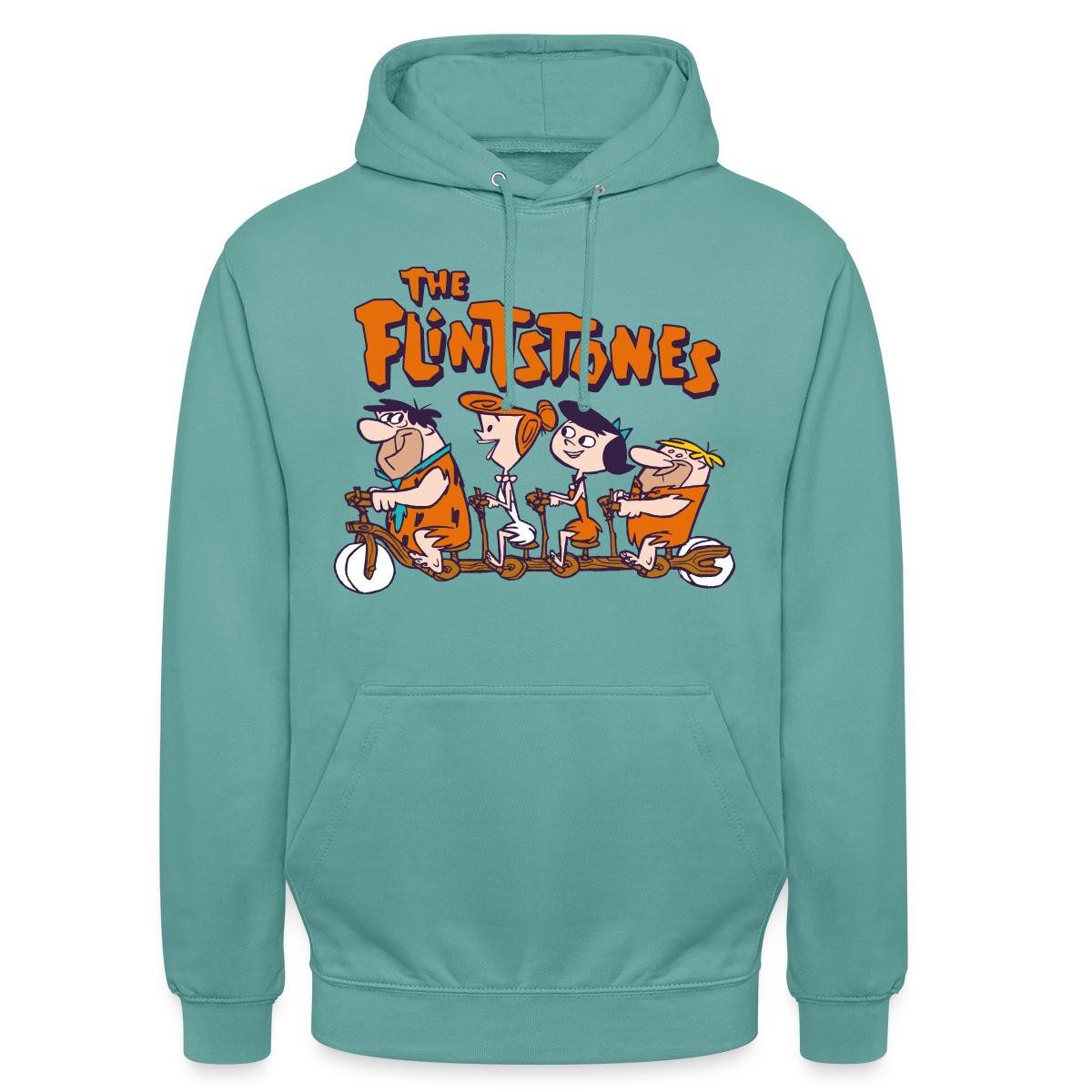 Spreadshirt Hoodie The Flintstones Fred & Co Auf Steinzeit-Radtour Unisex Hoodie (1-tlg)