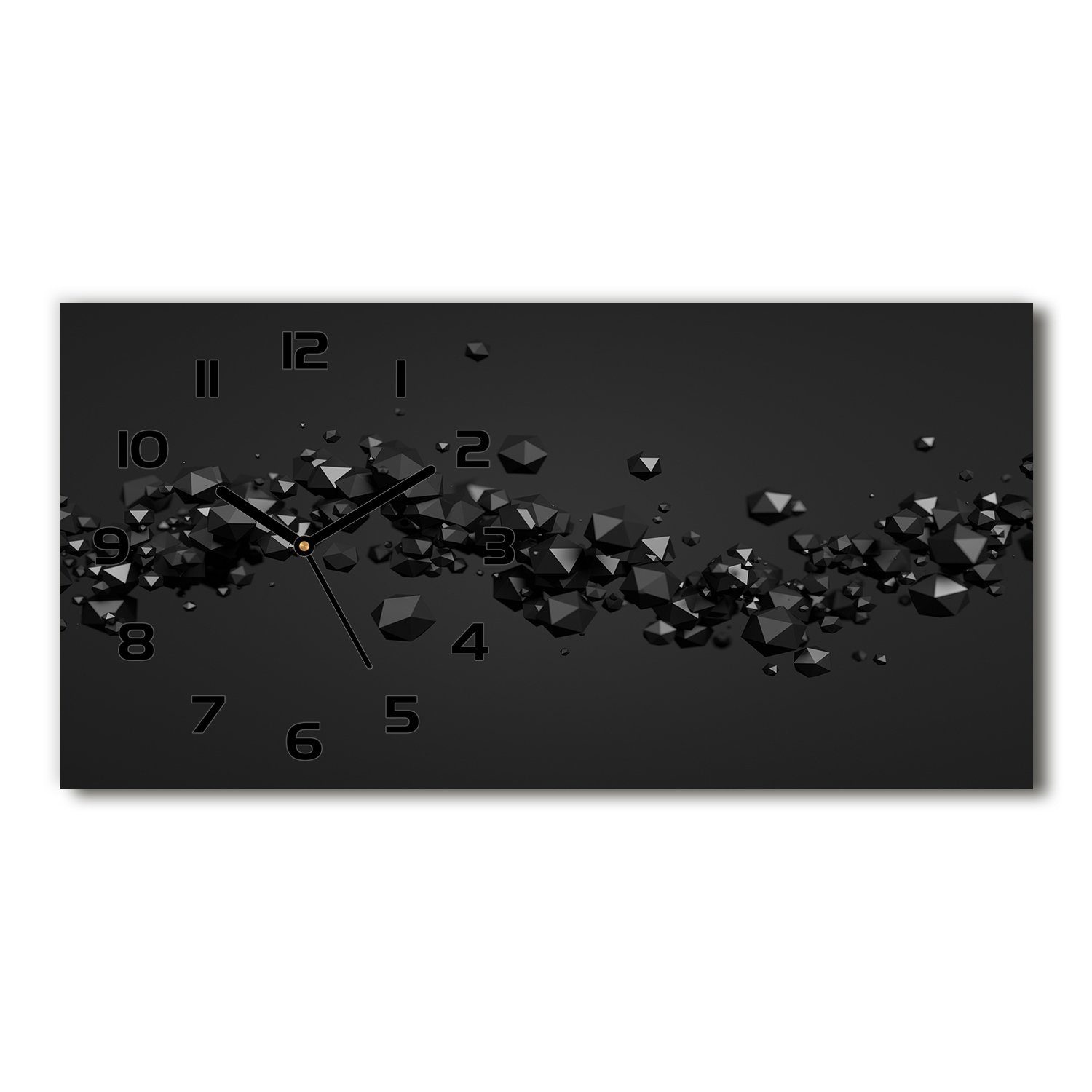 Tulup Wanduhr aus Schwarze-Zeiger 3D x cm Glasbild 60 Glasuhr Abstraktion Gehärtetes Glas cm 30