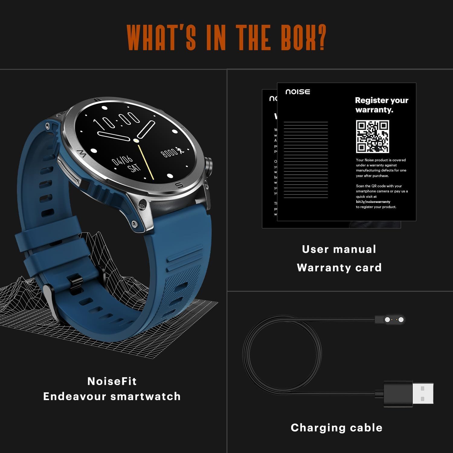 Noise Smartwatch (3,7 cm, Andriod ios), AMOLED ALWAYS-ON DISPLAY