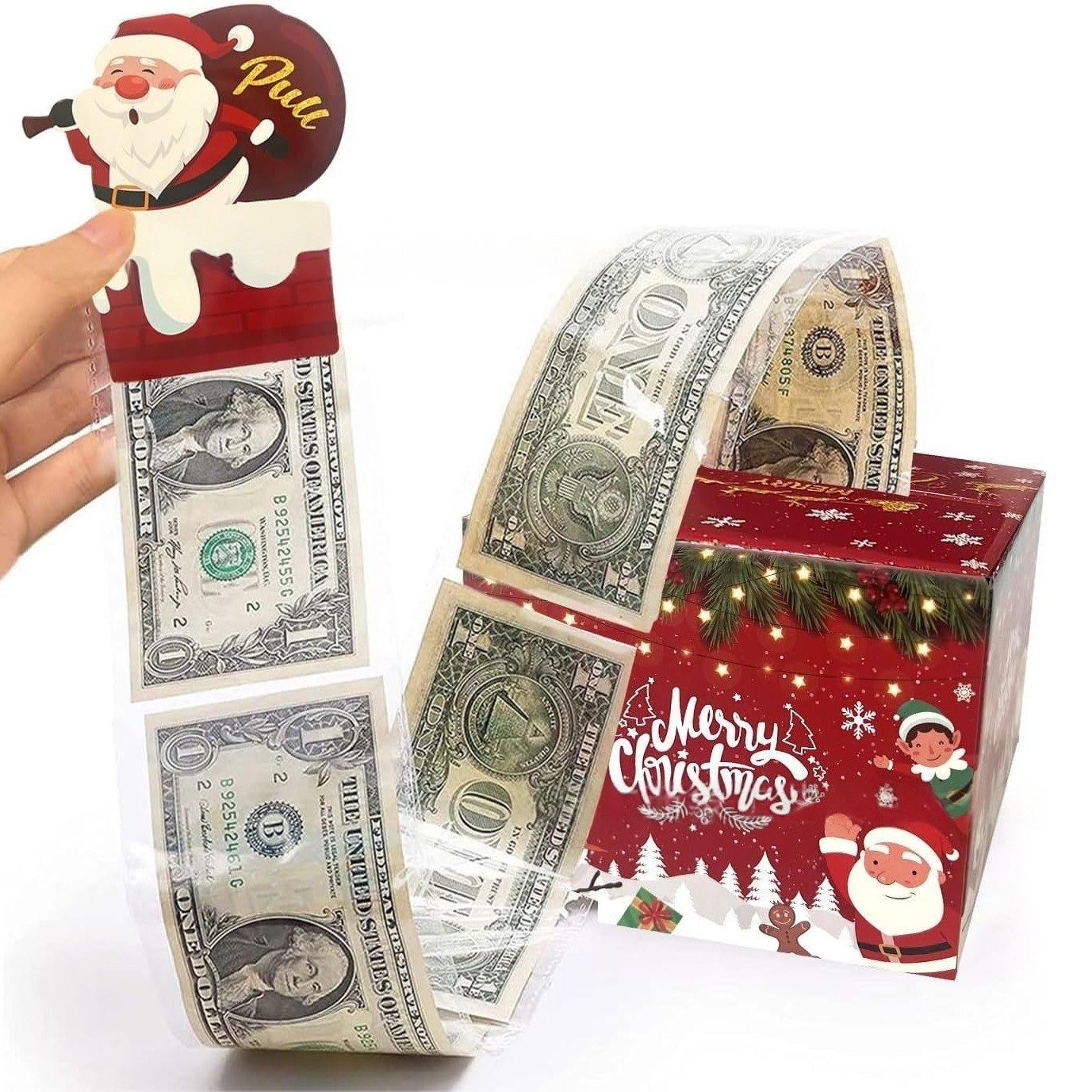 Coonoor Aufbewahrungsbox Weihnachten Geldgeschenk Box, Pop Up Geldgeschenke Box, DIY Geschenkbox für Eltern, Liebhaber, Kinder und Freunde