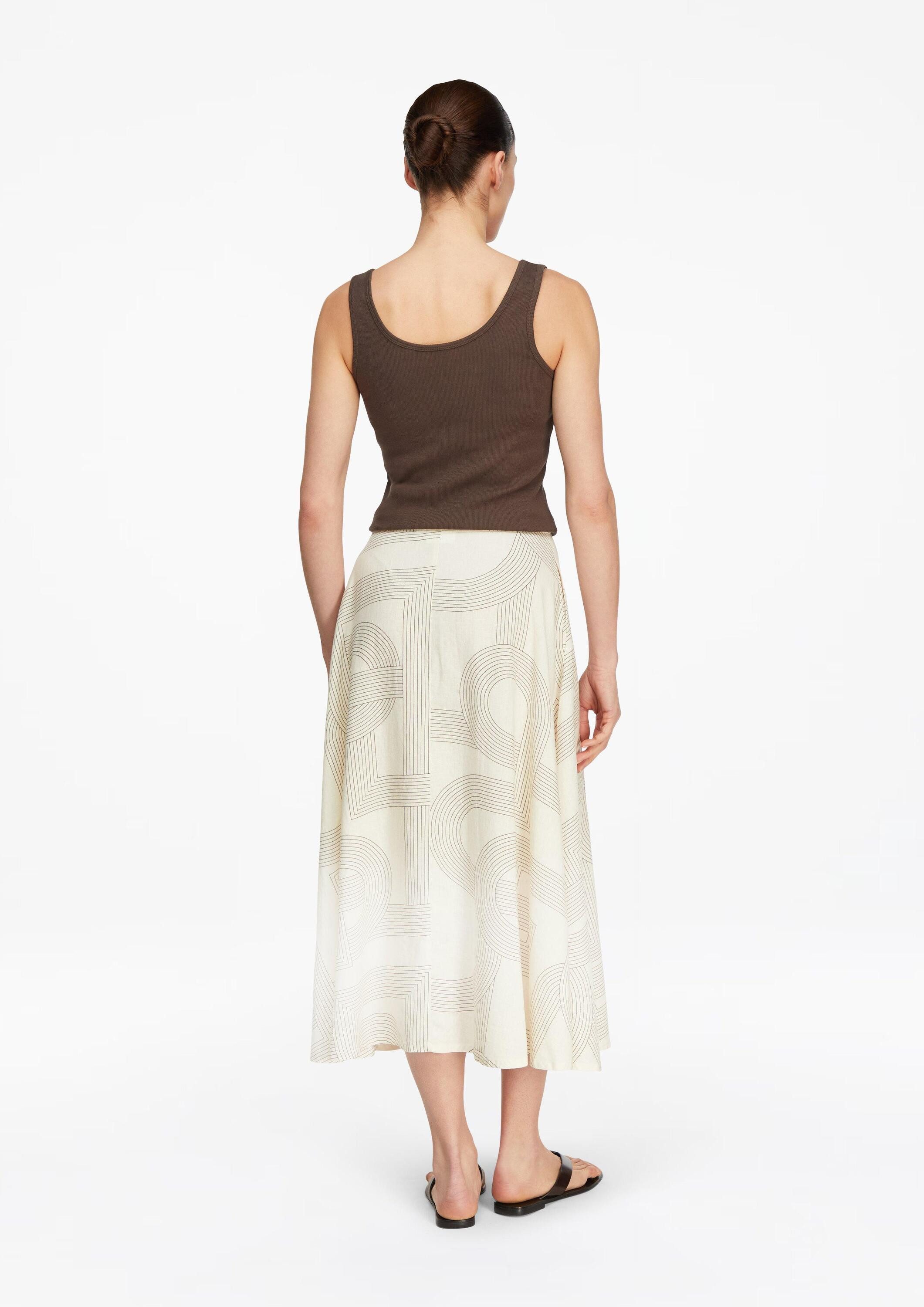 comma Midirock Rock Ausgestellter Midirock aus Leinenmix mit Seitentaschen