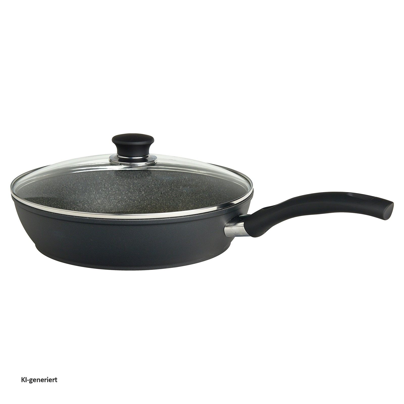 BALLARINI Schmorpfanne Schmorpfanne mit Glasdeckel Ø 28 cm Bari Granitium, Aluminium, mit Temperaturanzeiger