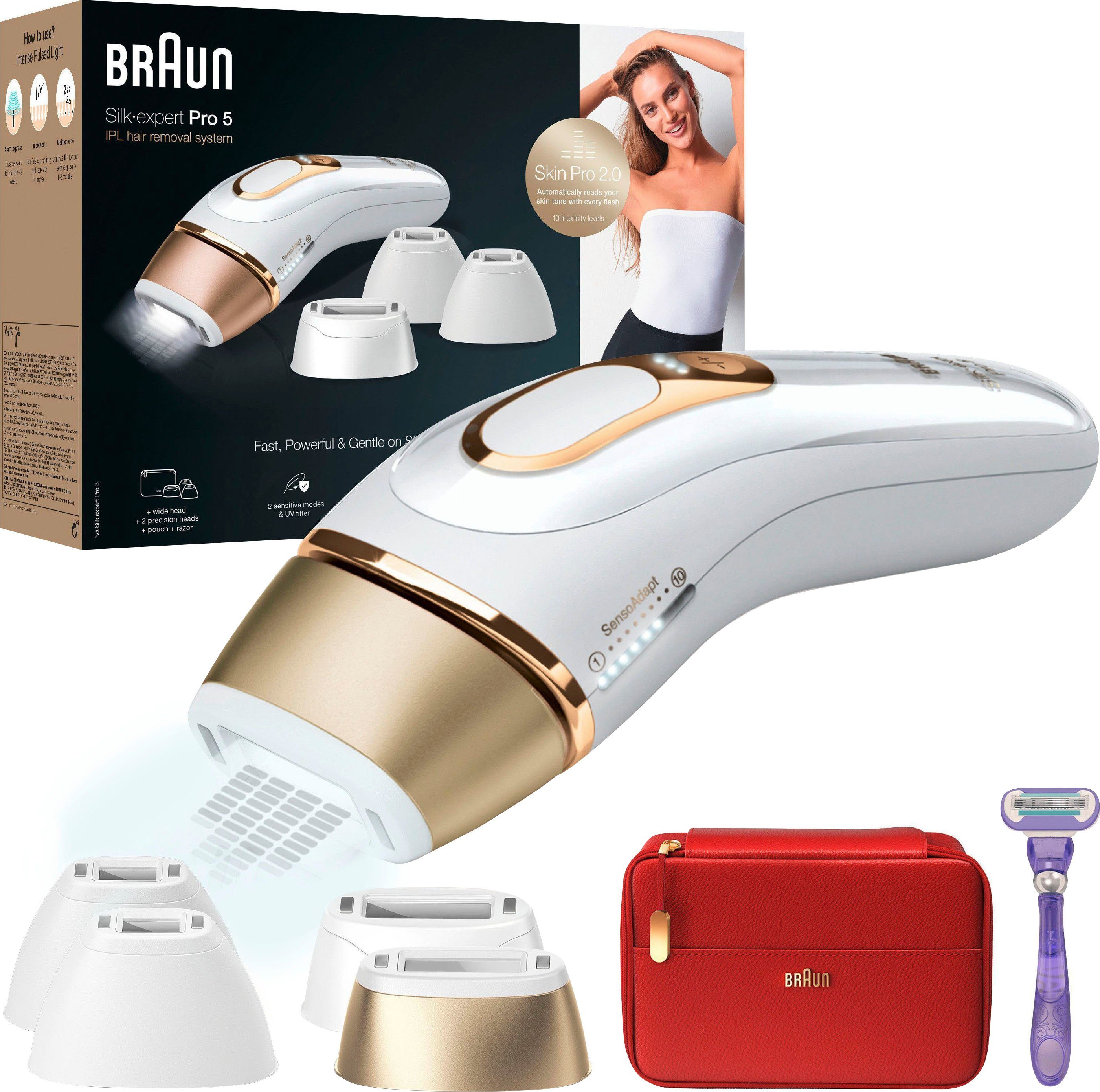 IPL-Haarentferner Lichtimpulse, 400.000 Braun Pro Skin Sensor PL5387, Pro 2.0 Silk-Expert 5