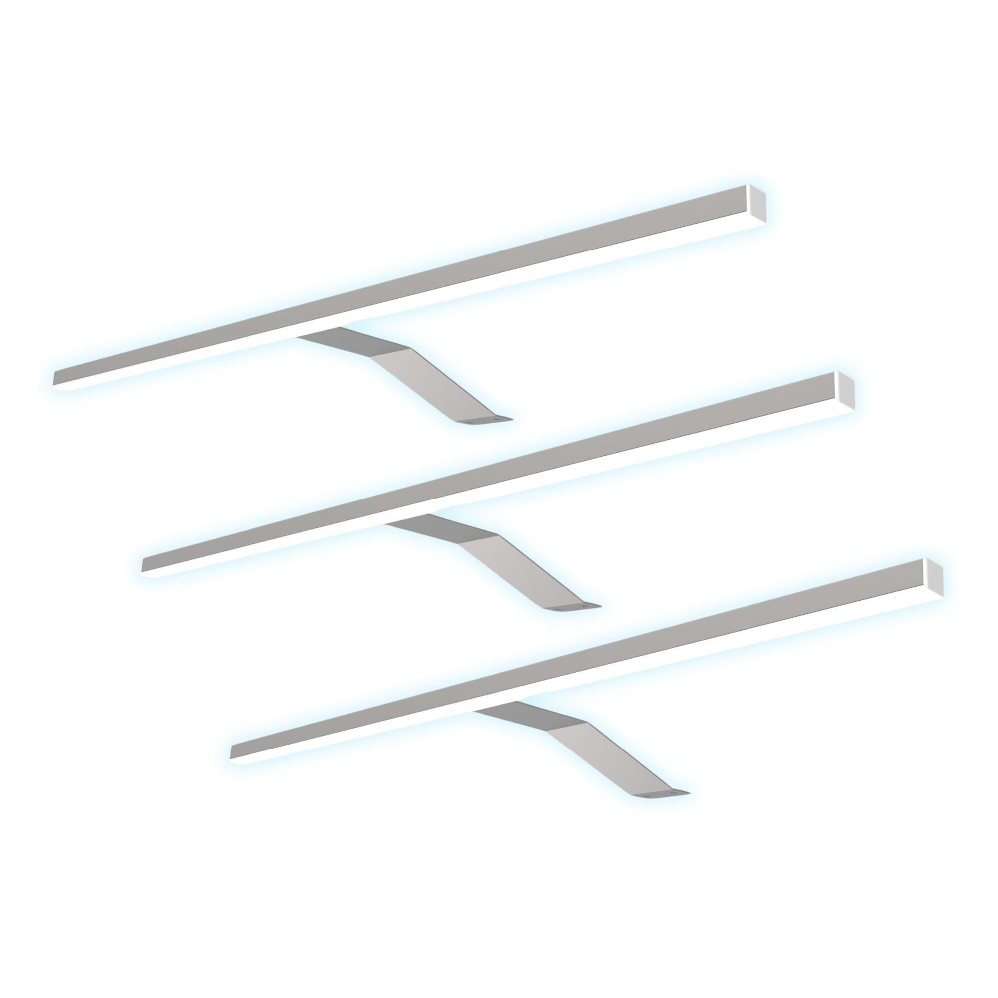 kalb Aufbauleuchte LED Aufbauleuchte Edelstahl warm neutral für Schranklicht Beleuchtung, 3er Set neutralweiß, neutralweiß