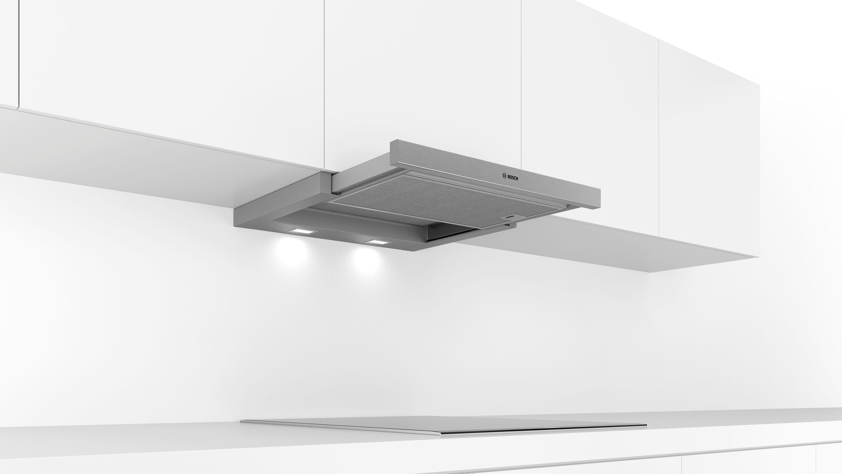 BOSCH Flachschirmhaube DFL064A52 Leiser SilentPowerDrive & helle, LED-Beleuchtung