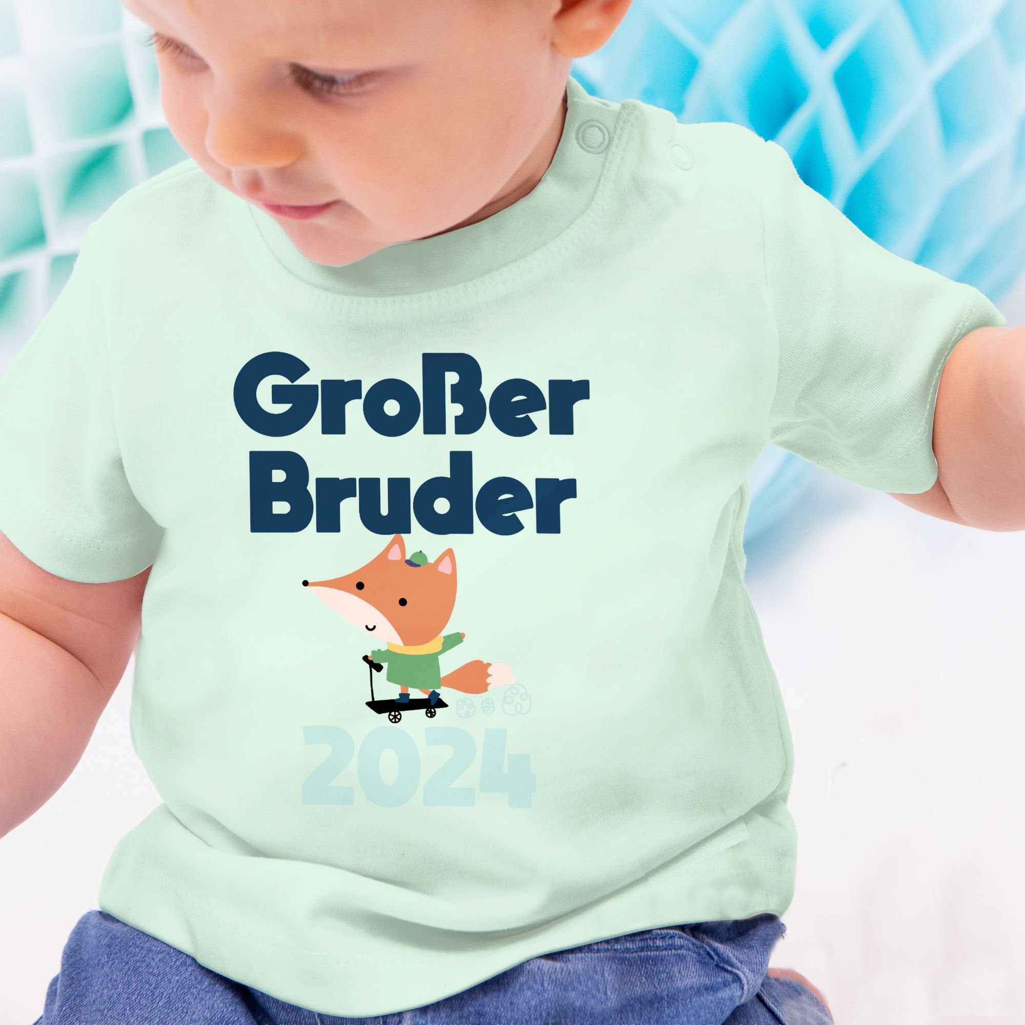 Shirtracer T-Shirt Großer Bruder 2024 1 Mintgrün Großer Bruder Fuchs
