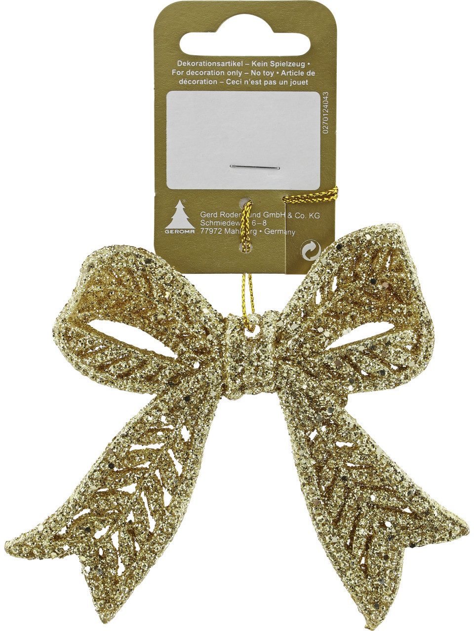 Rodermund Christbaumschmuck Weihnachtsanhänger Schleife aus Kunststoff gold günstig online kaufen
