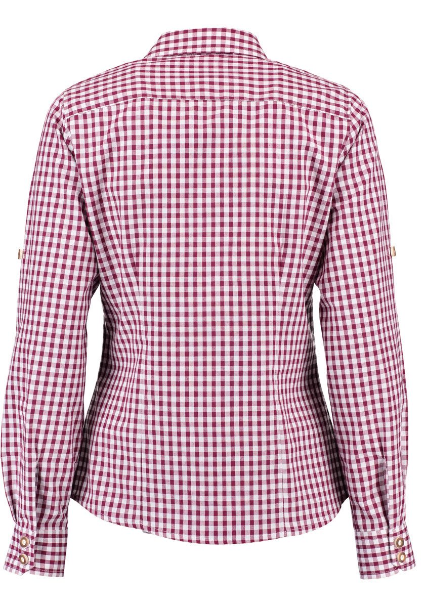 OS Trachten Trachtenbluse Qorru Taillierte Langarmbluse mit Hirsch-Stickere günstig online kaufen